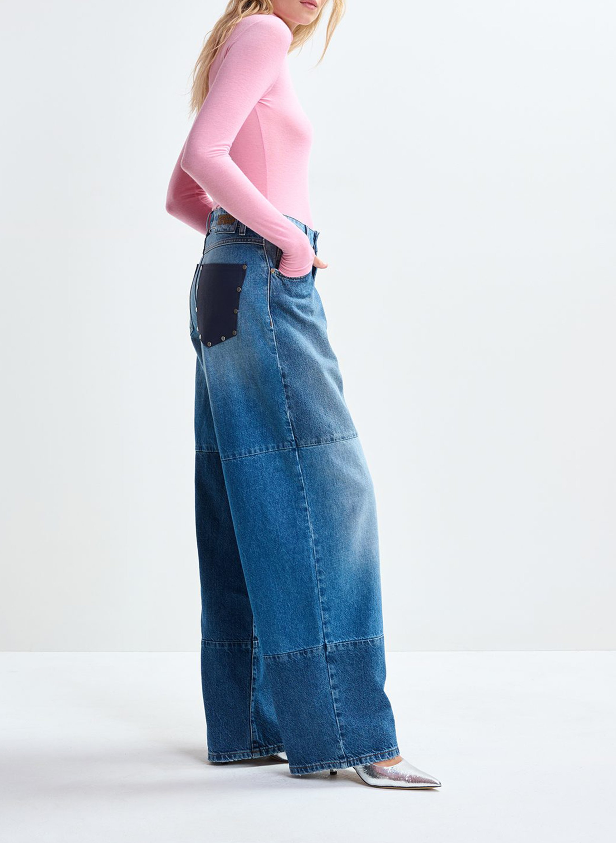 Jean large en coton bio et coton recyclé jee ESSENTIEL ANTWERP Bleu