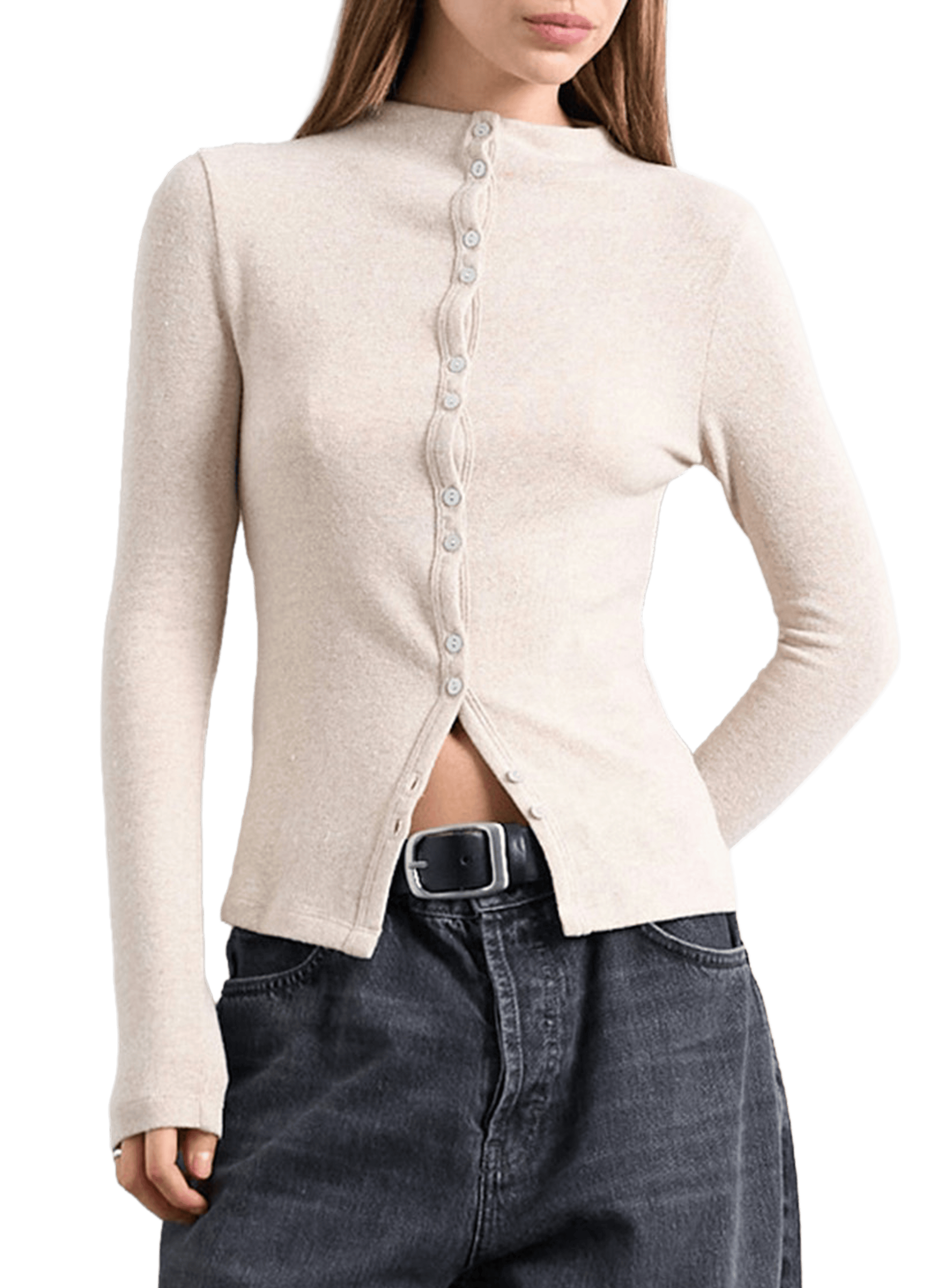 Cotton-blend cardigan TOPSHOP Beige
