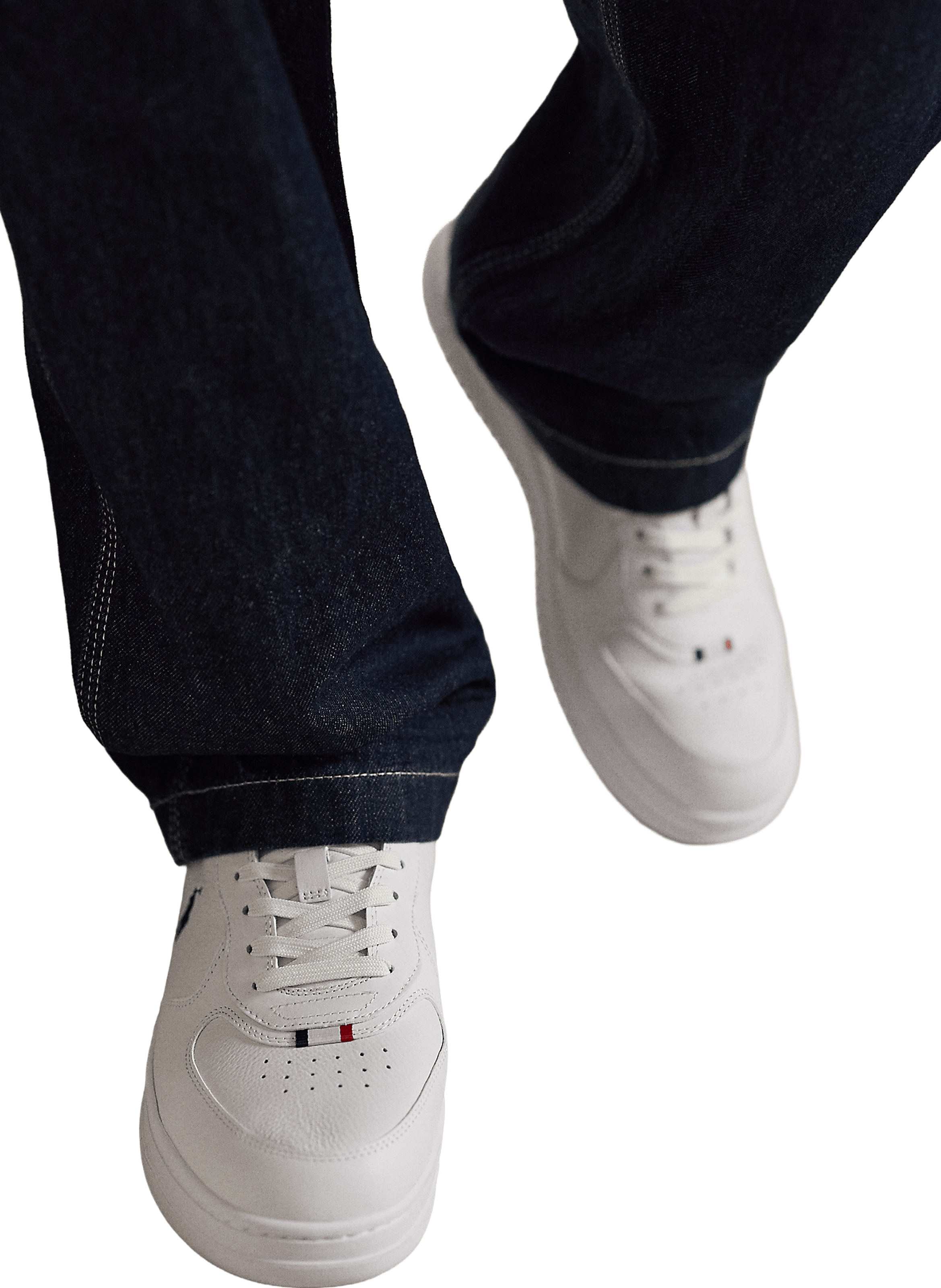 Baskets basses en cuir de vache POLO RALPH LAUREN Blanc