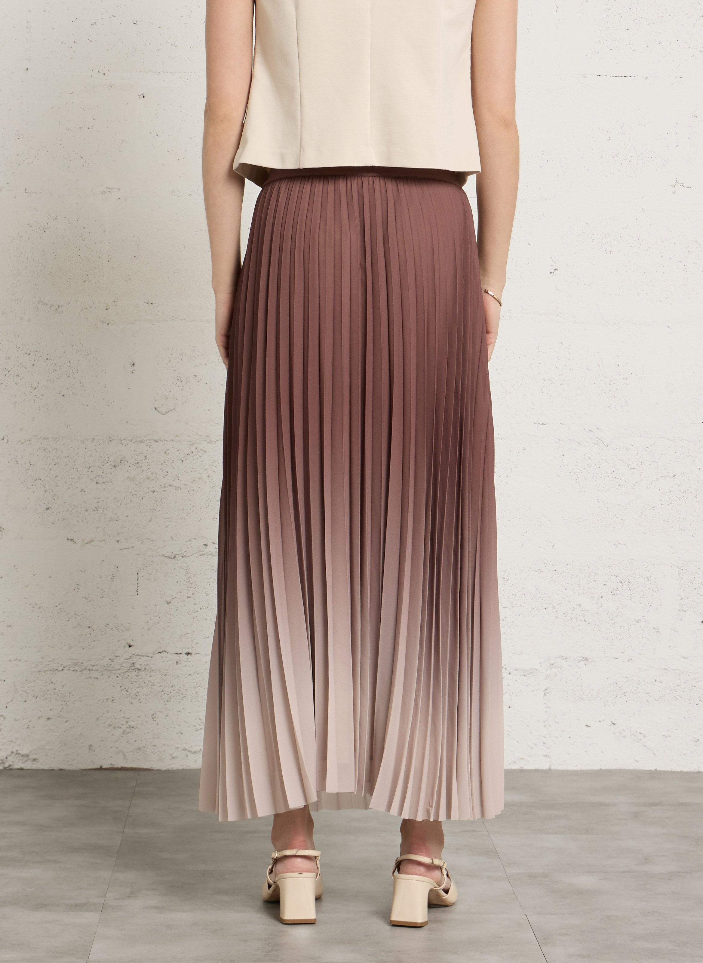 Jupe midi évasée plissée odessa MAISON 123 Rose