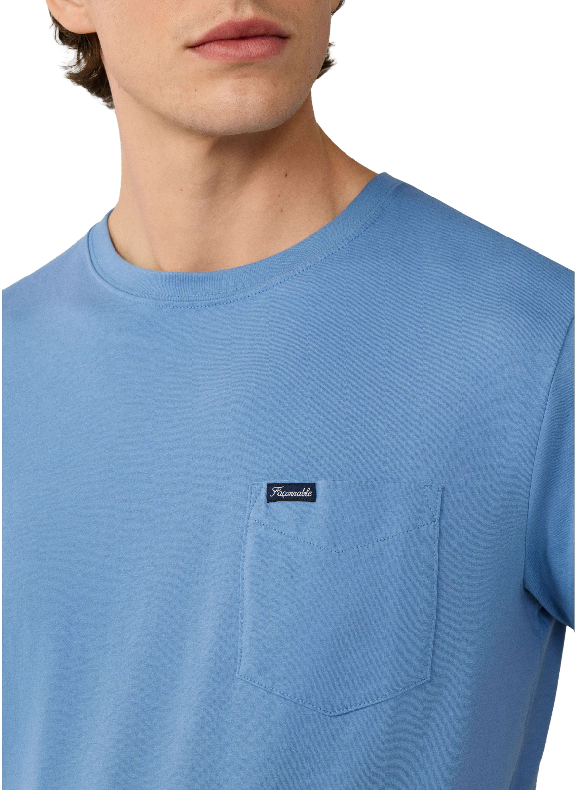 Classic Cotton T-Shirt FACONNABLE Blue