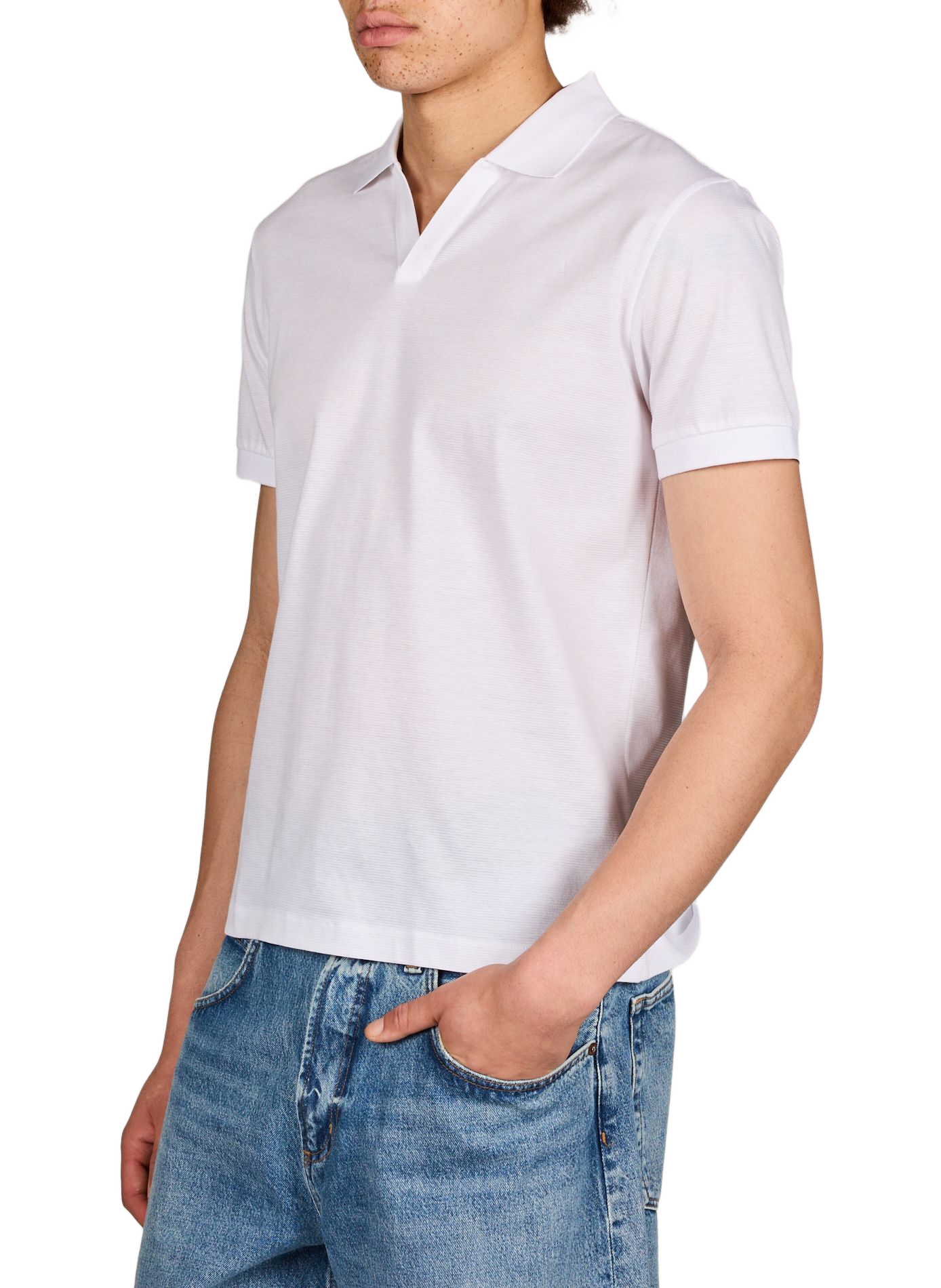 Polo a maniche corte in cotone STRELLSON Bianco