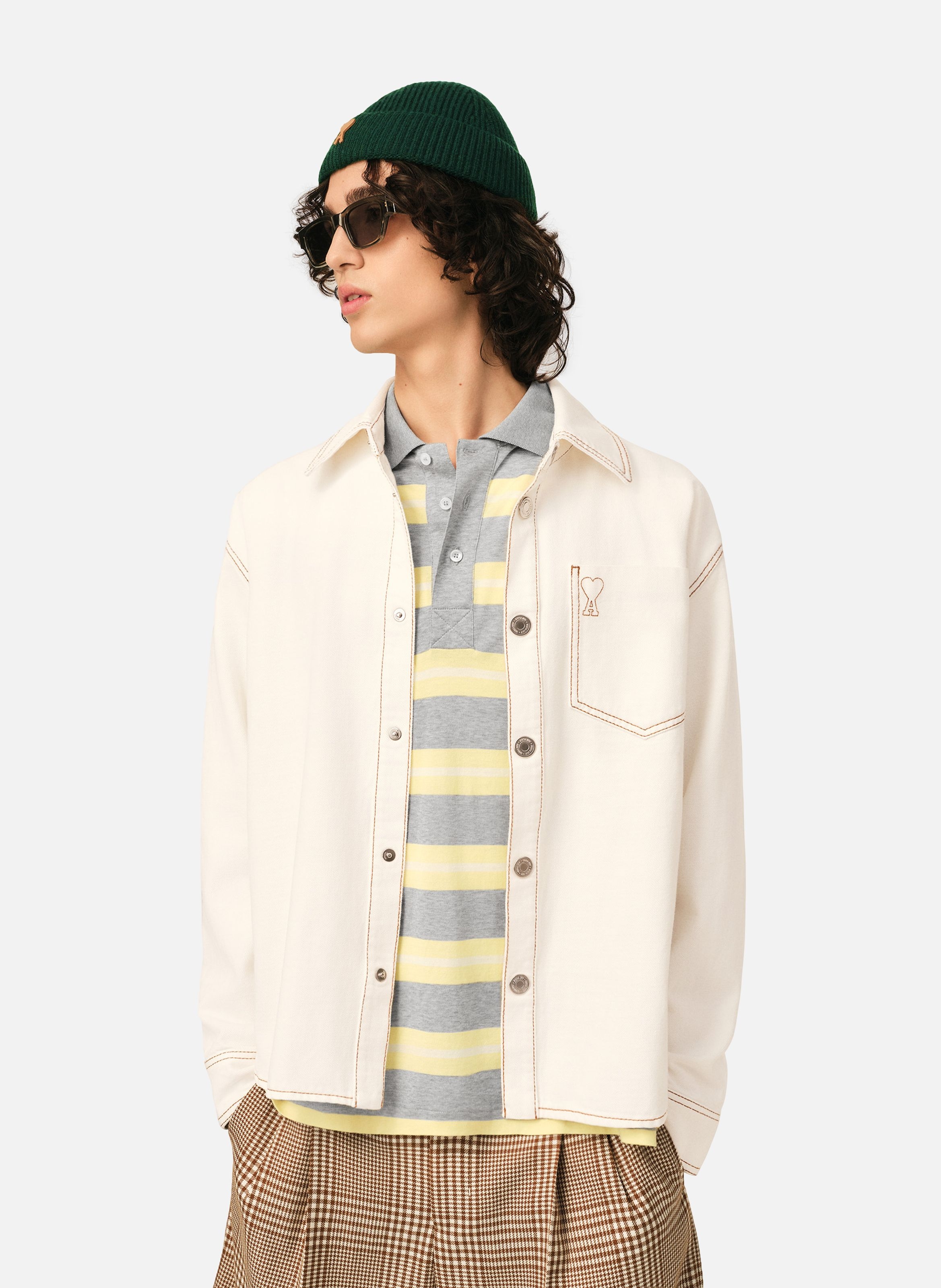 Surchemise ami de coeur en coton AMI PARIS Blanc