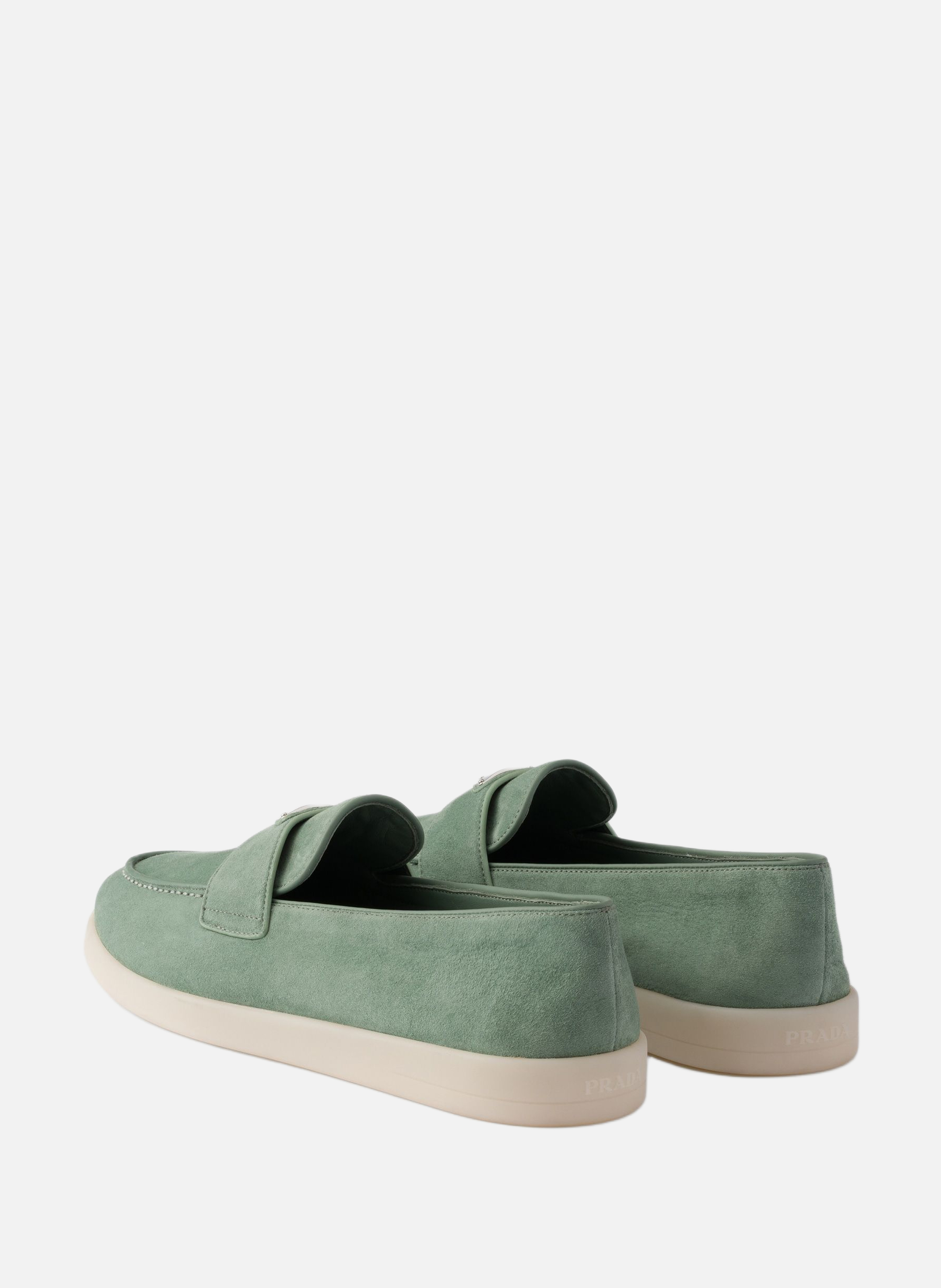 Mocassins en veau velours PRADA Vert