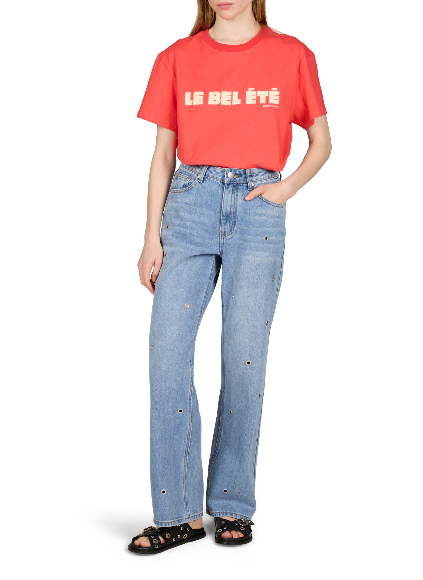 Beautiful Summer cotton T-shirt GARANCE Red