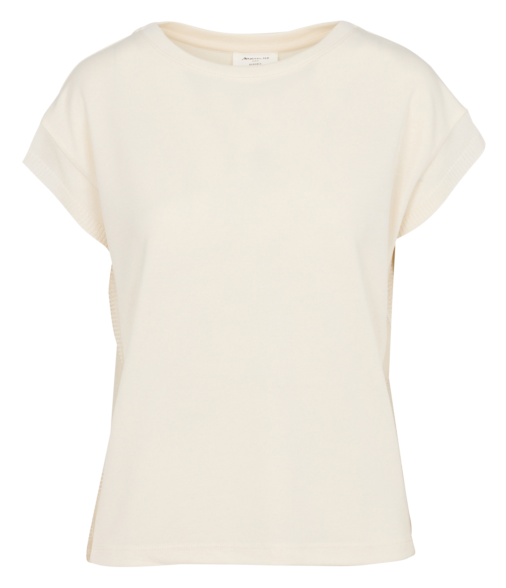 Tee-shirt col rond lyo Beige