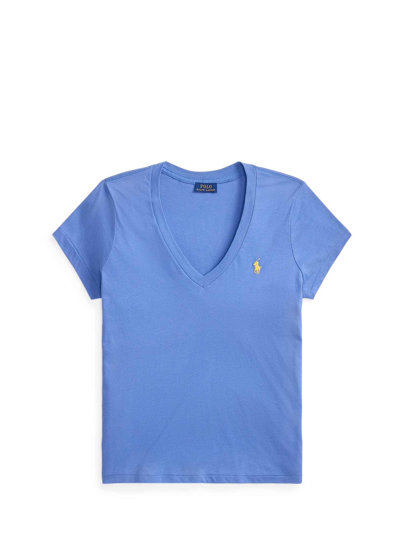 Straight embroidered cotton t-shirt POLO RALPH LAUREN Blue