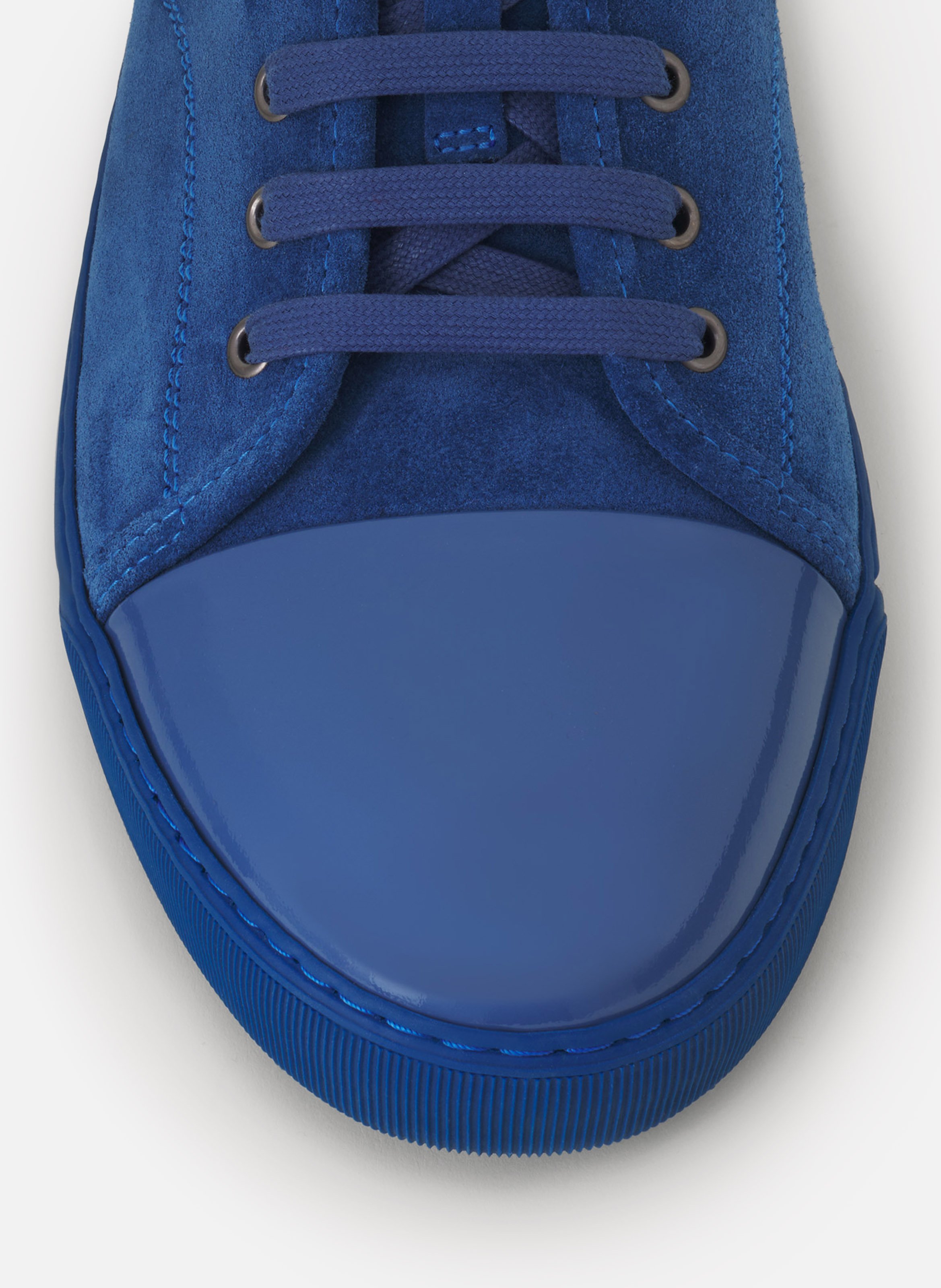 Sneakers dbb1 en suede et cuir vernis LANVIN Bleu