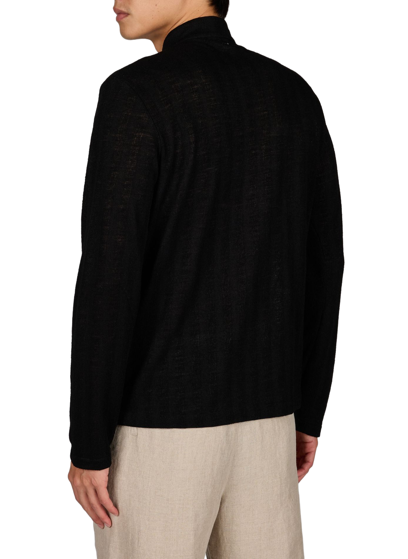 Veste à col montant et ourlet asymétrique en laine mélangée POST ARCHIVE FACTION Noir