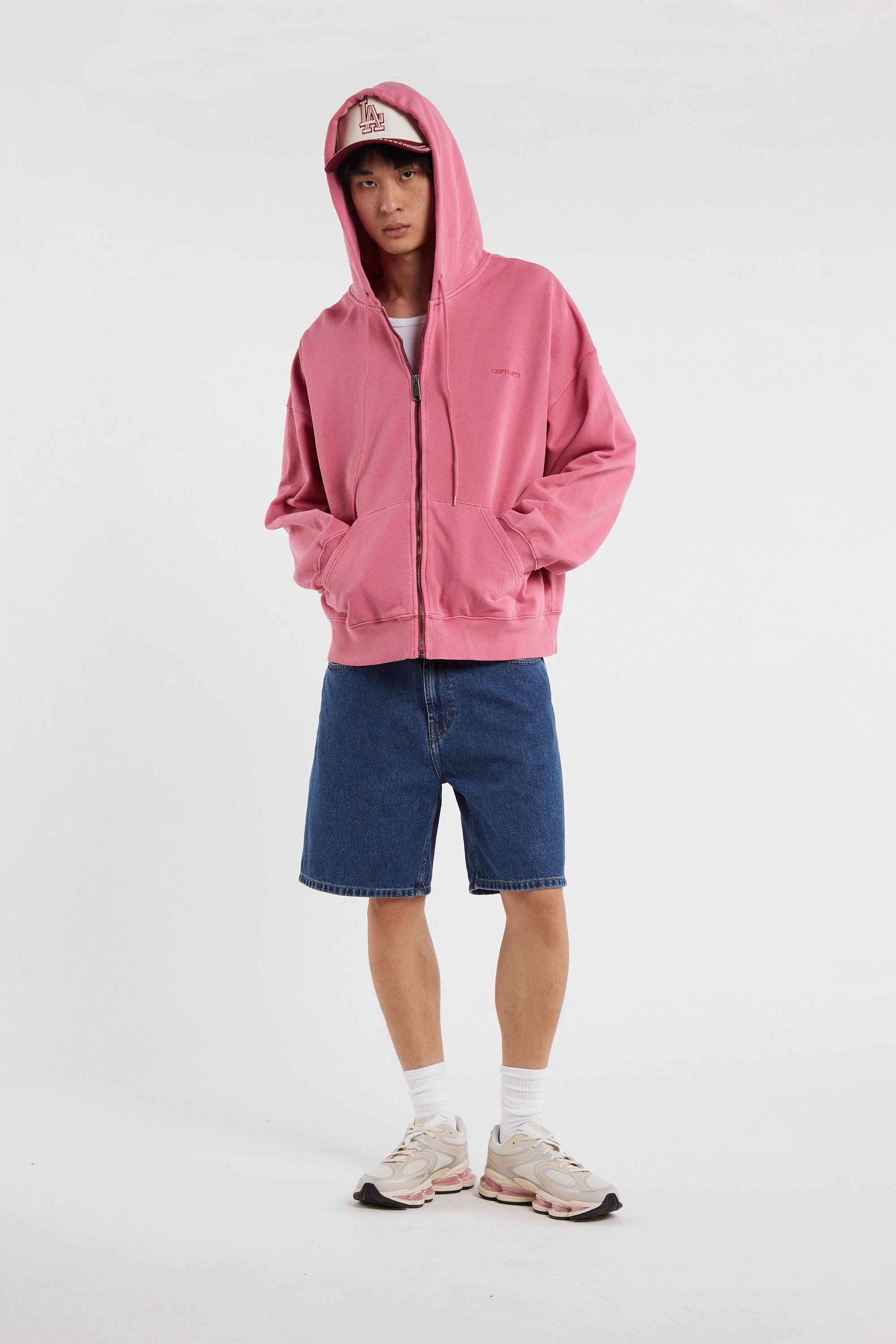 Hoodie zippé hooded benton sweat jacket CARHARTT WIP Rose