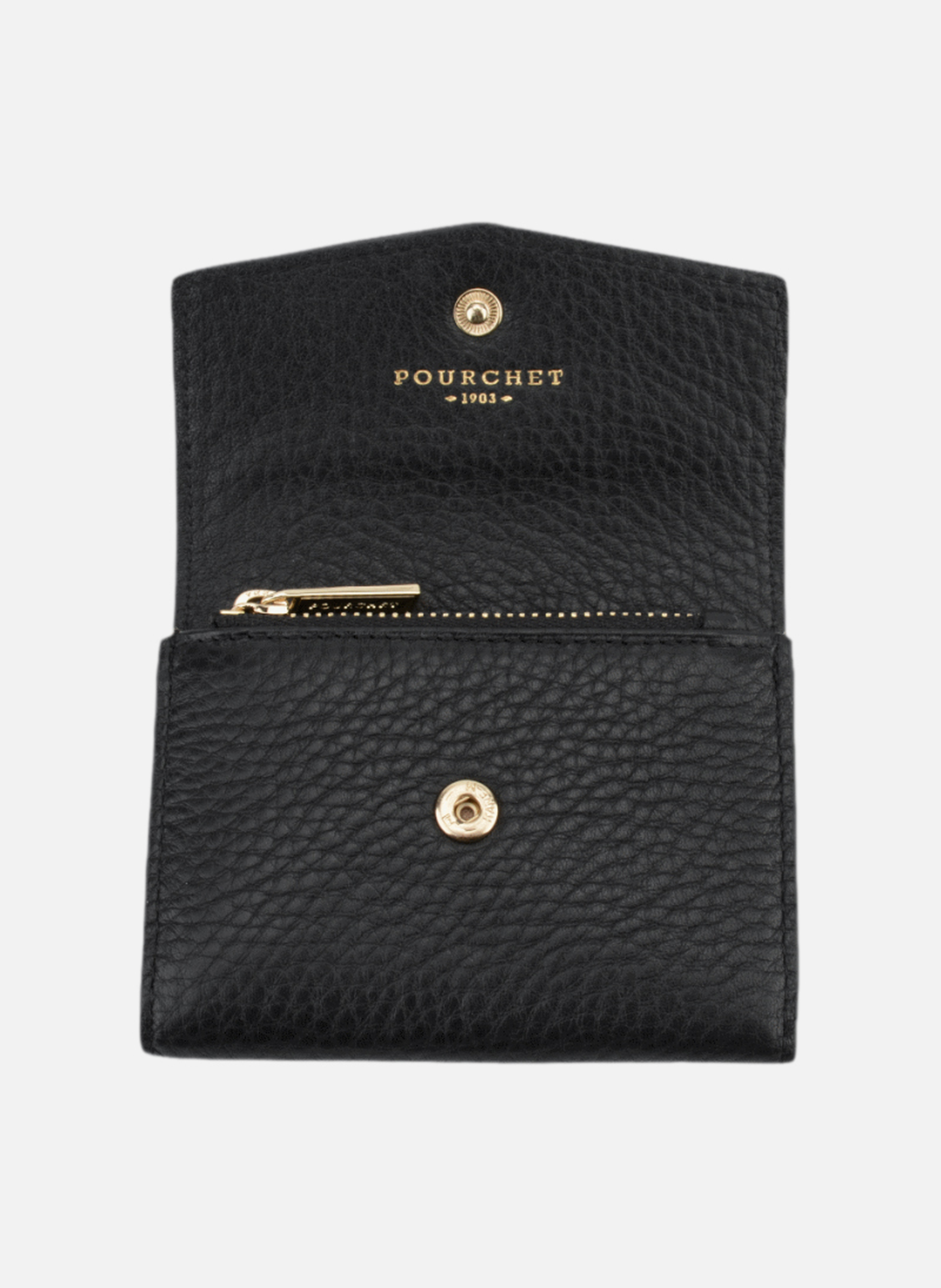 Club | porte-monnaie pm en cuir de veau | Noir POURCHET Femme