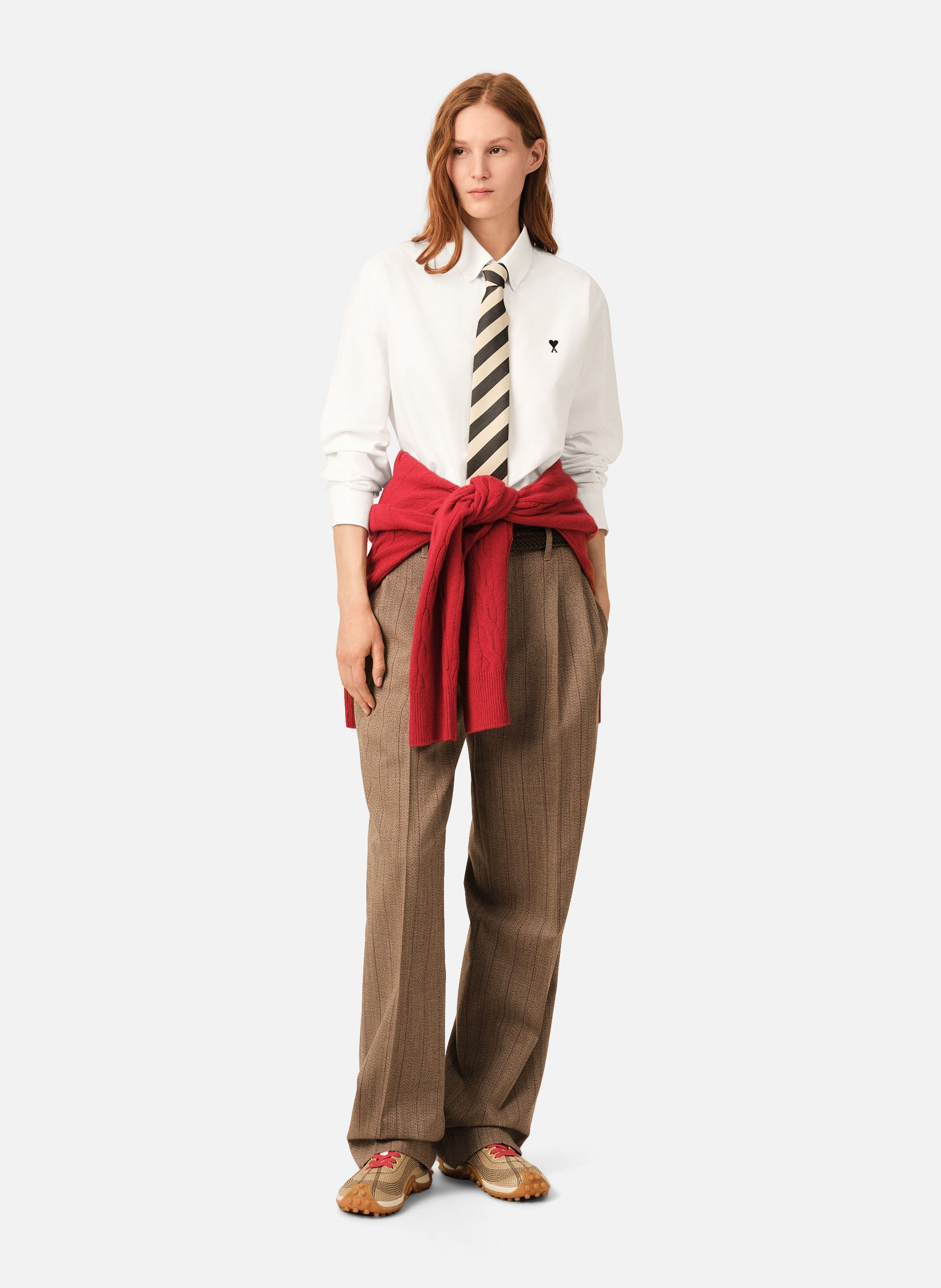 Chemise unisexe en coton ami de coeur AMI PARIS Blanc