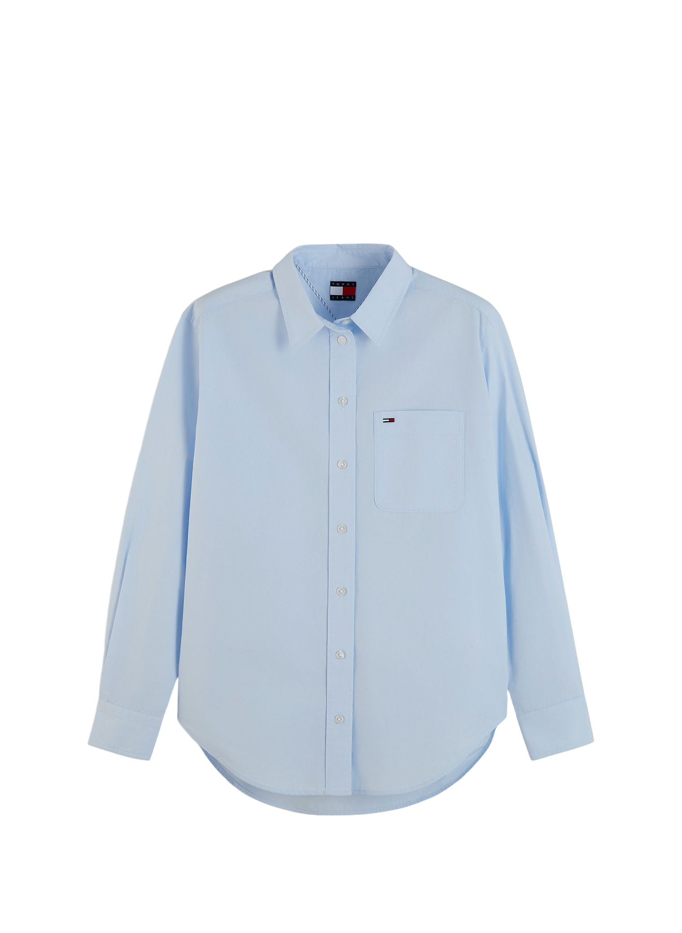 Straight cotton shirt with logo TOMMY HILFIGER Blue