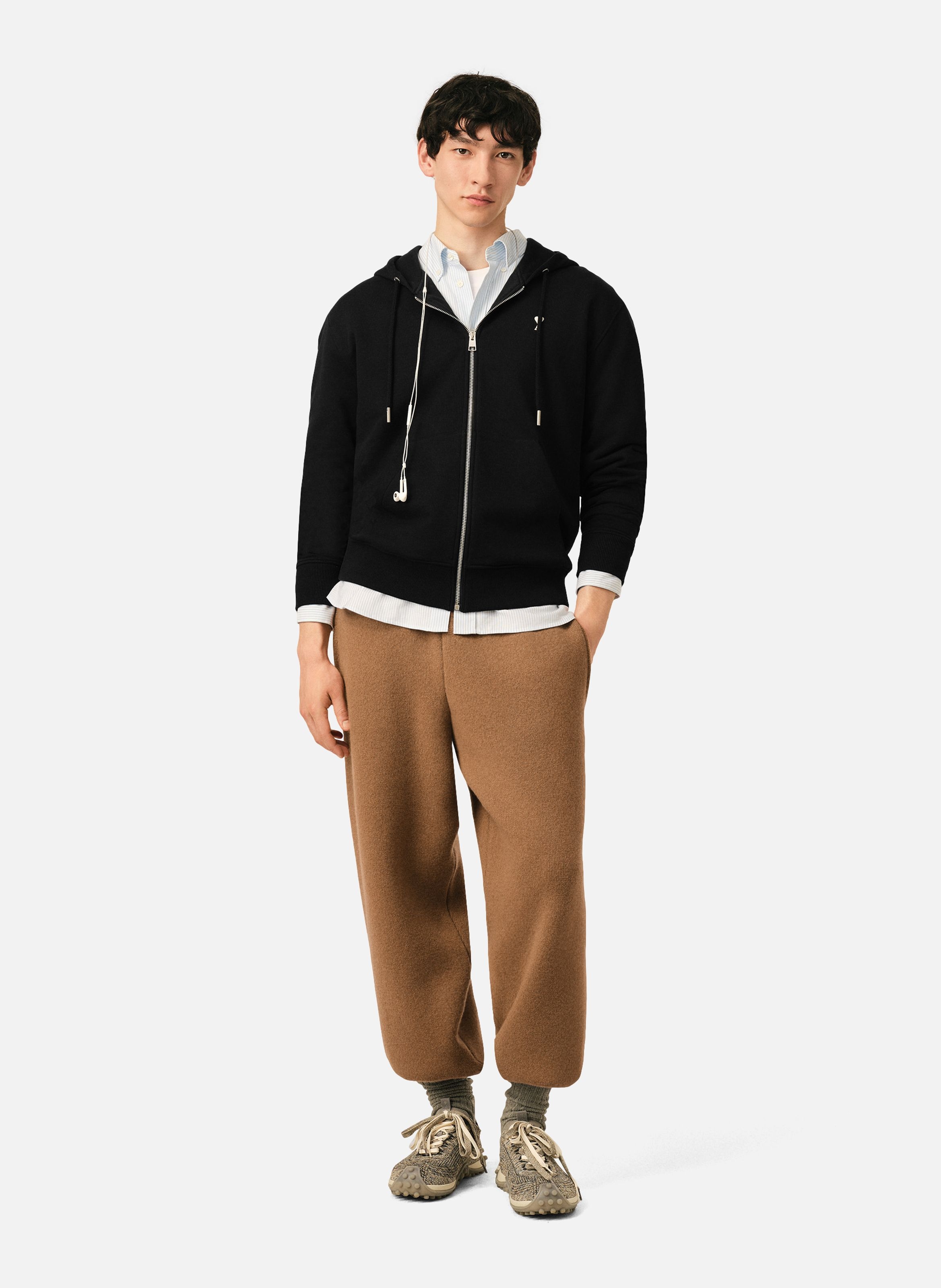 Hoodie zippé ami de coeur en coton | Noir AMI PARIS Homme
