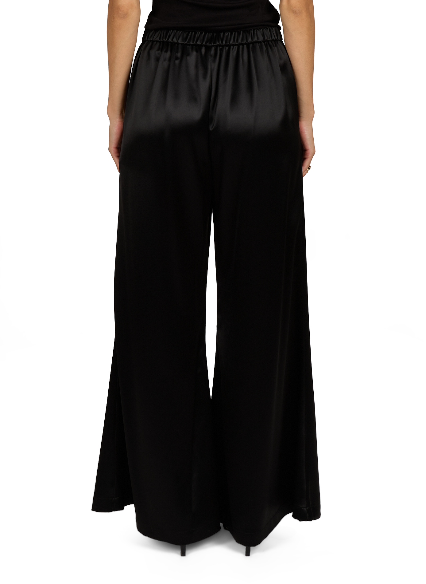 High-waisted wide-leg trousers BY MALENE BIRGER Black