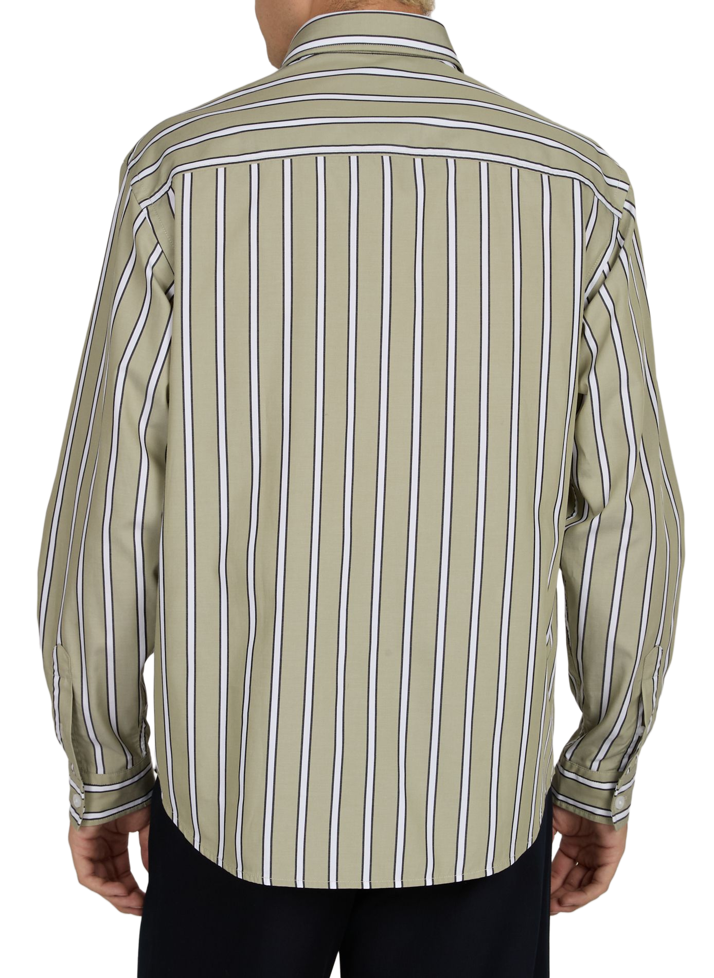 Oversized striped cotton shirt HUGO BLUE Green