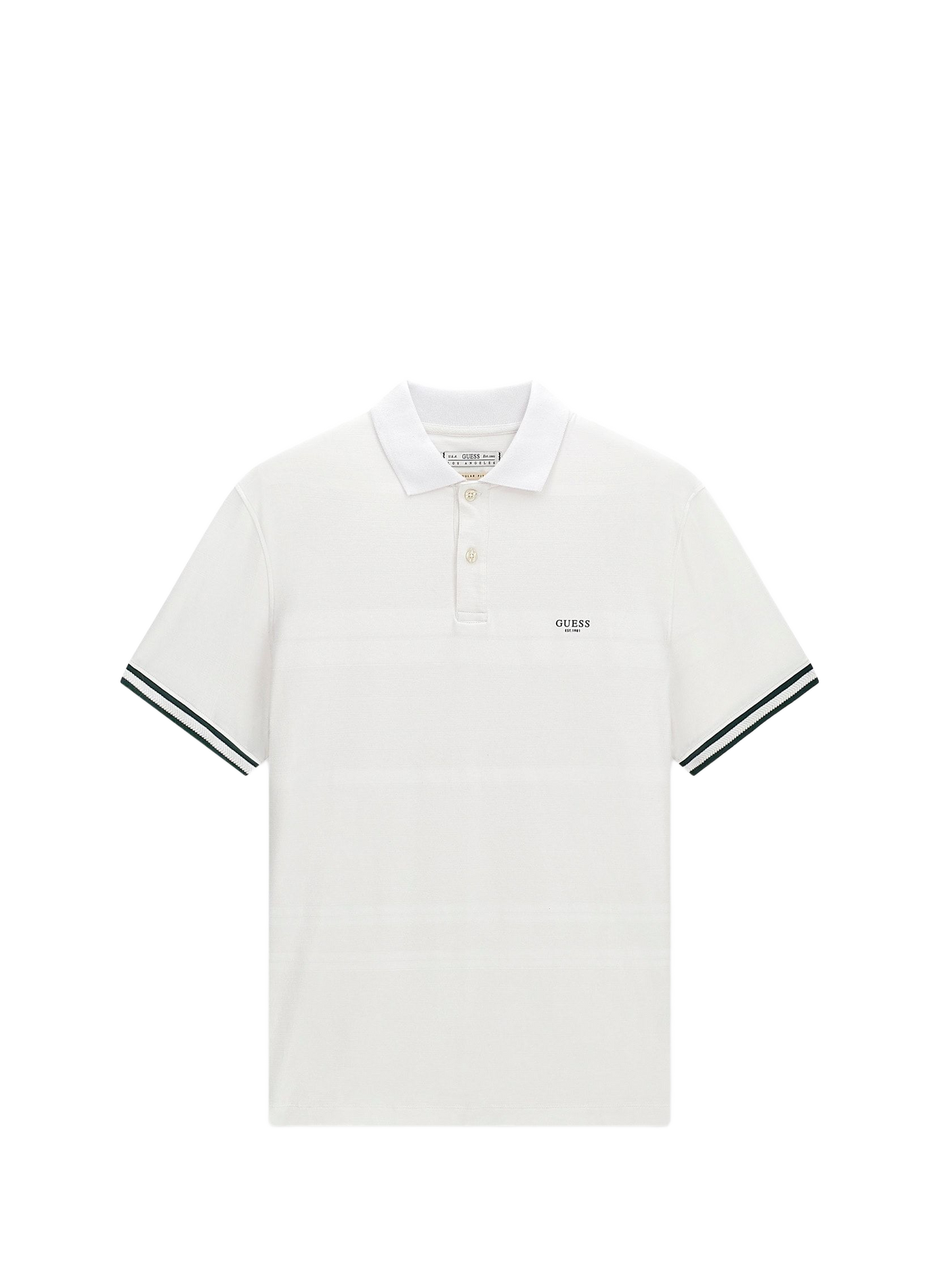 Short-sleeved polo shirt in blended cotton GUESS White