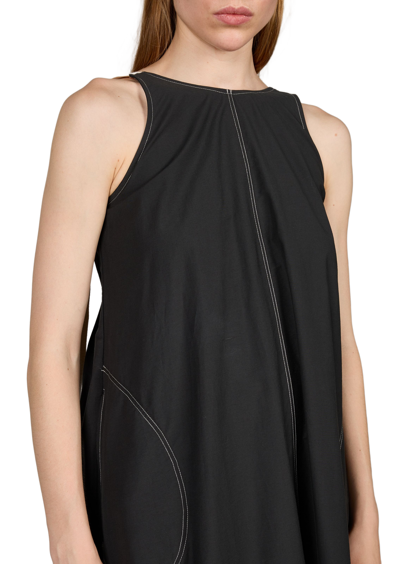 Robe midi col rond | Noir TOPSHOP Femme