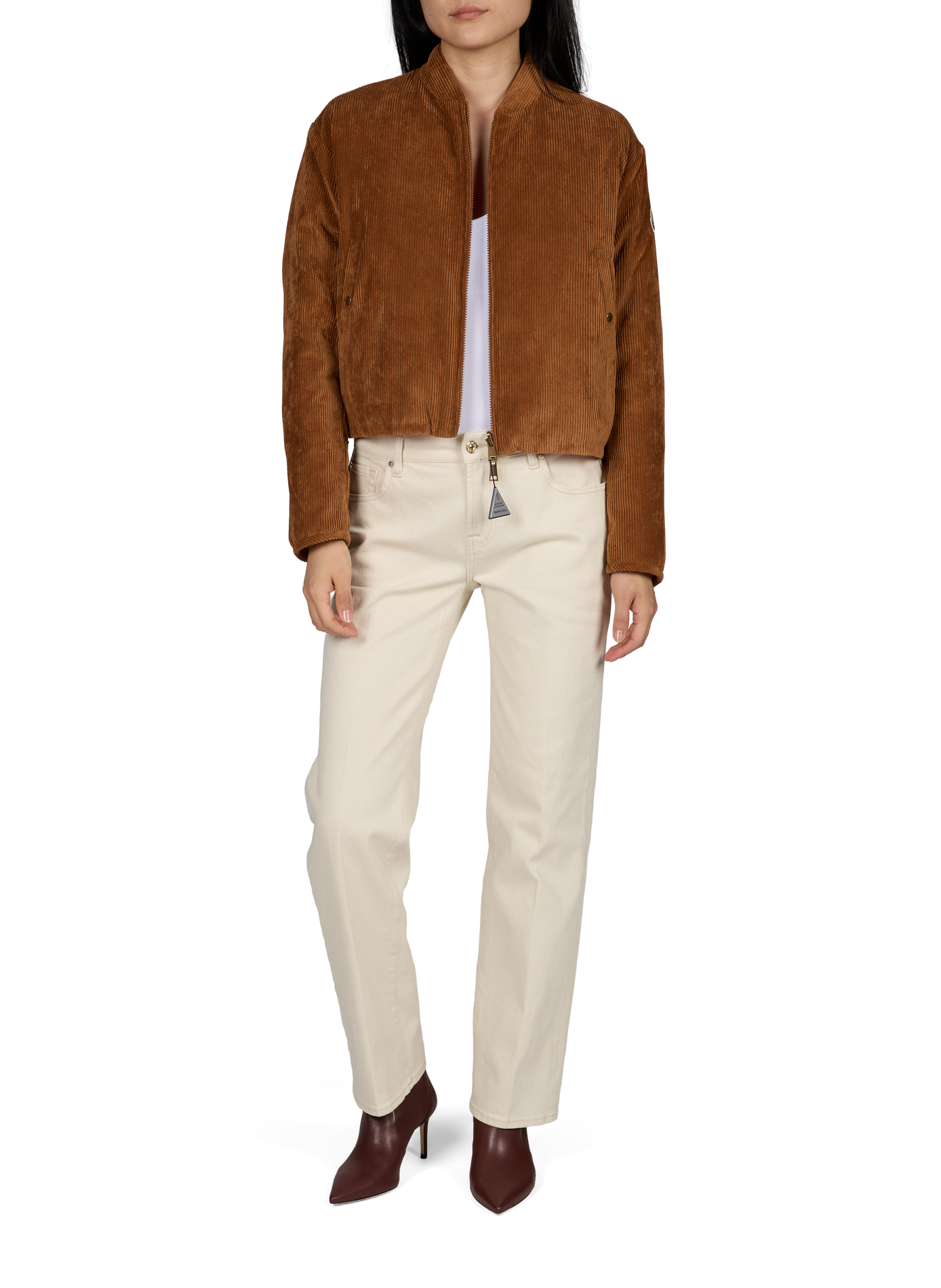 Bomberjacke aus Cordgewebe MONCLER Beige