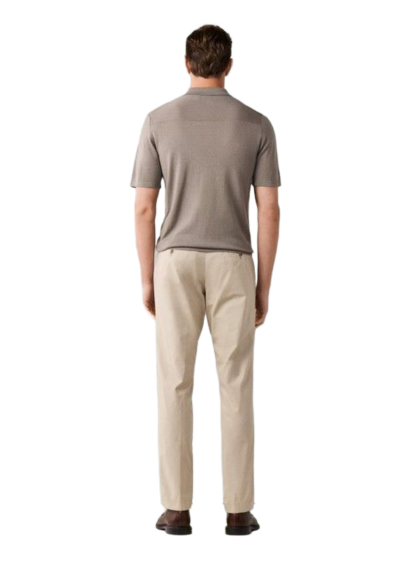 Polo droit en laine et soie HACKETT Beige