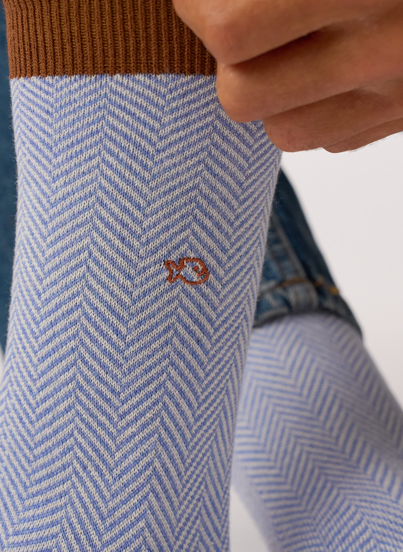 Chaussettes en coton peigné chevrons BILLYBELT Bleu