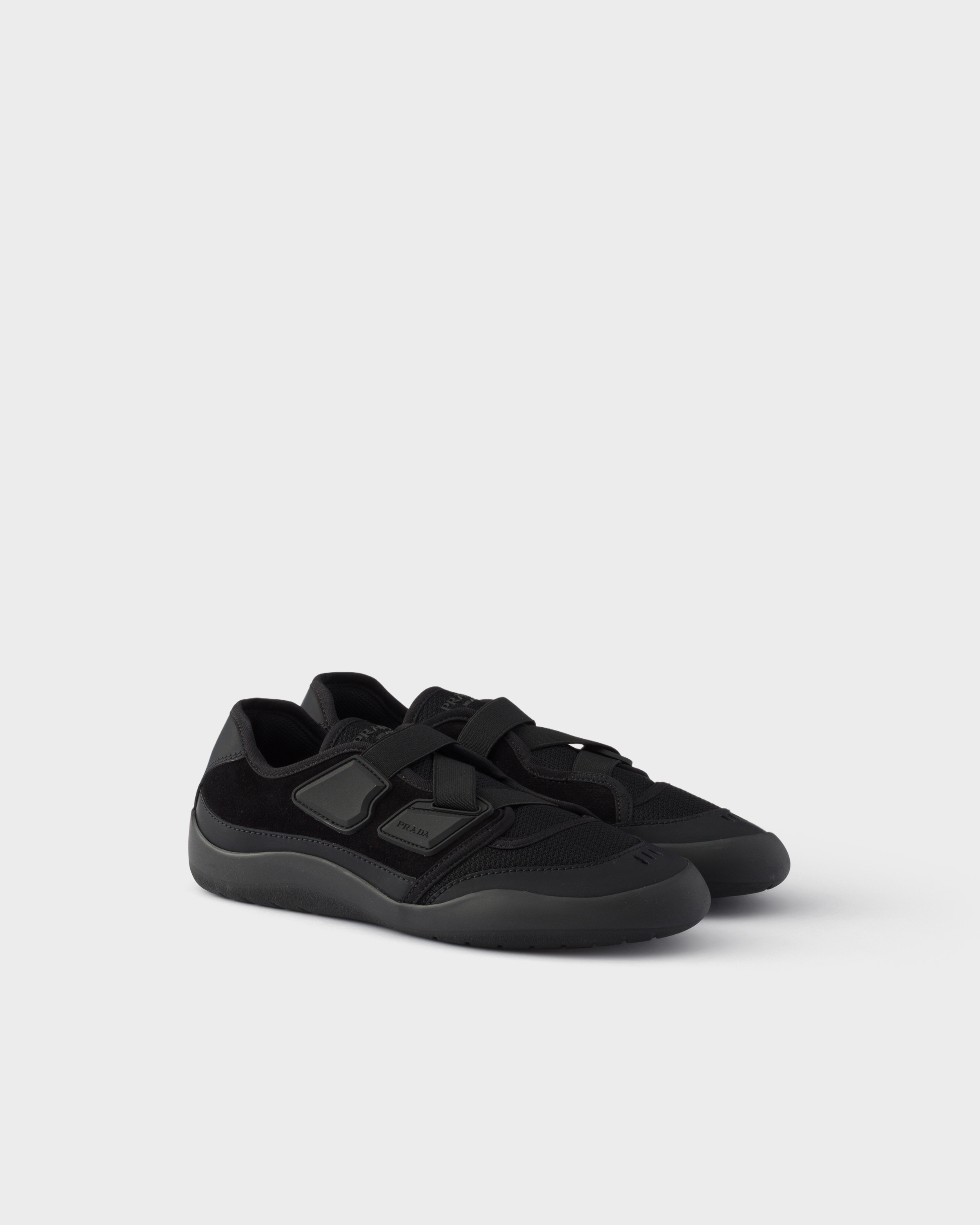 Sneakers speedrock en mesh technique et cuir PRADA Noir