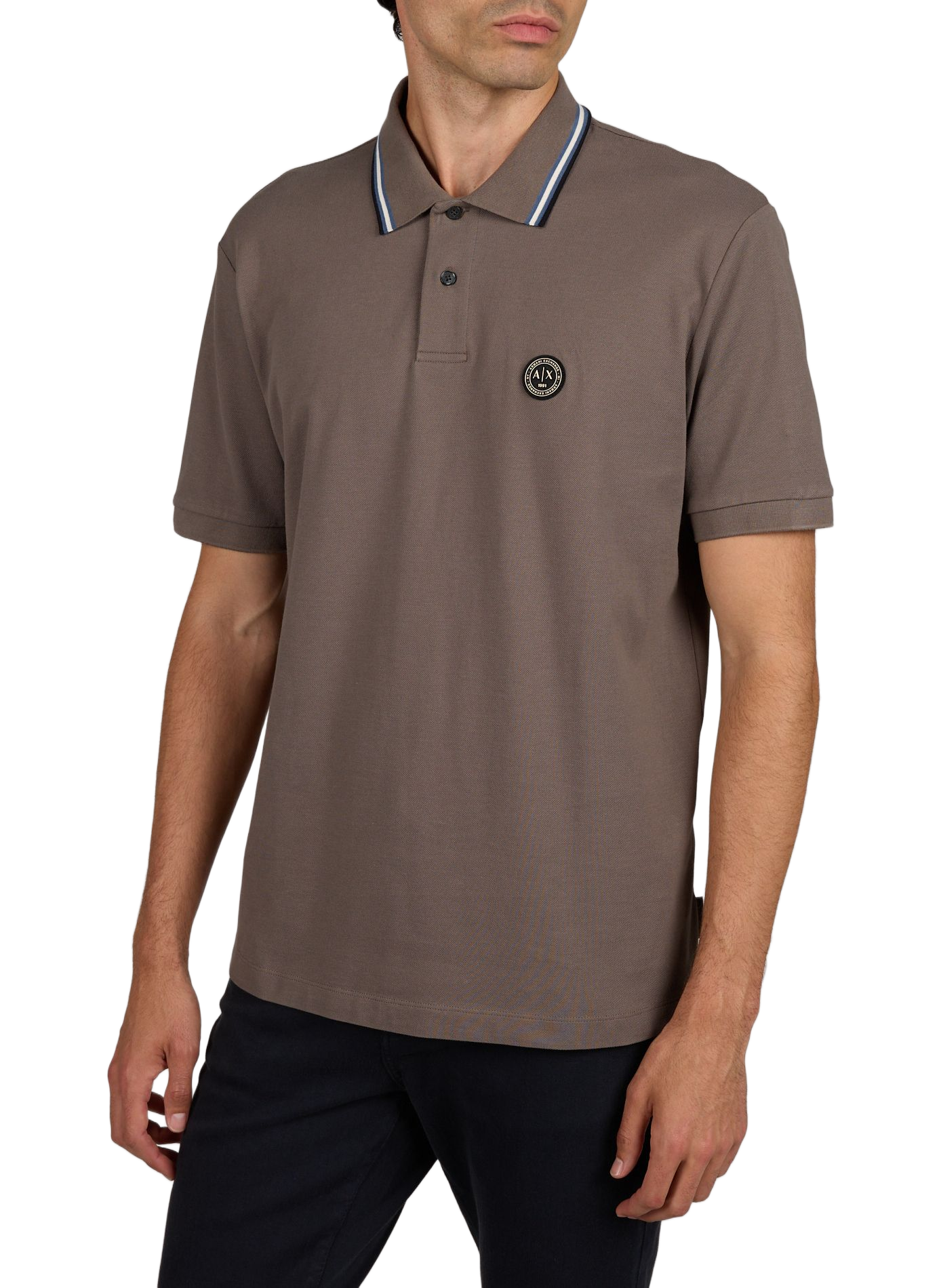 Straight cotton polo shirt ARMANI EXCHANGE Beige
