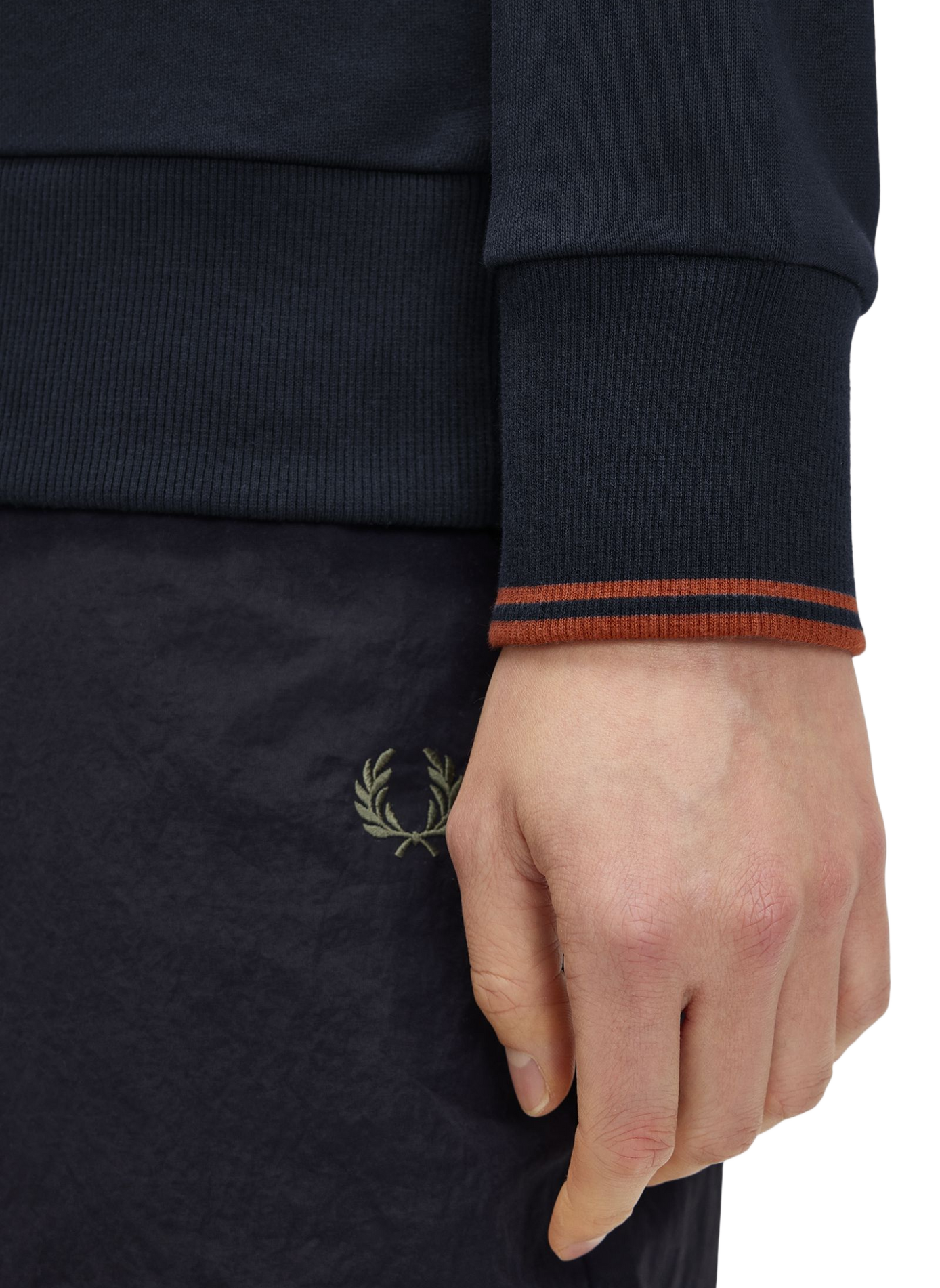 Cotton polo neck sweatshirt FRED PERRY Blue