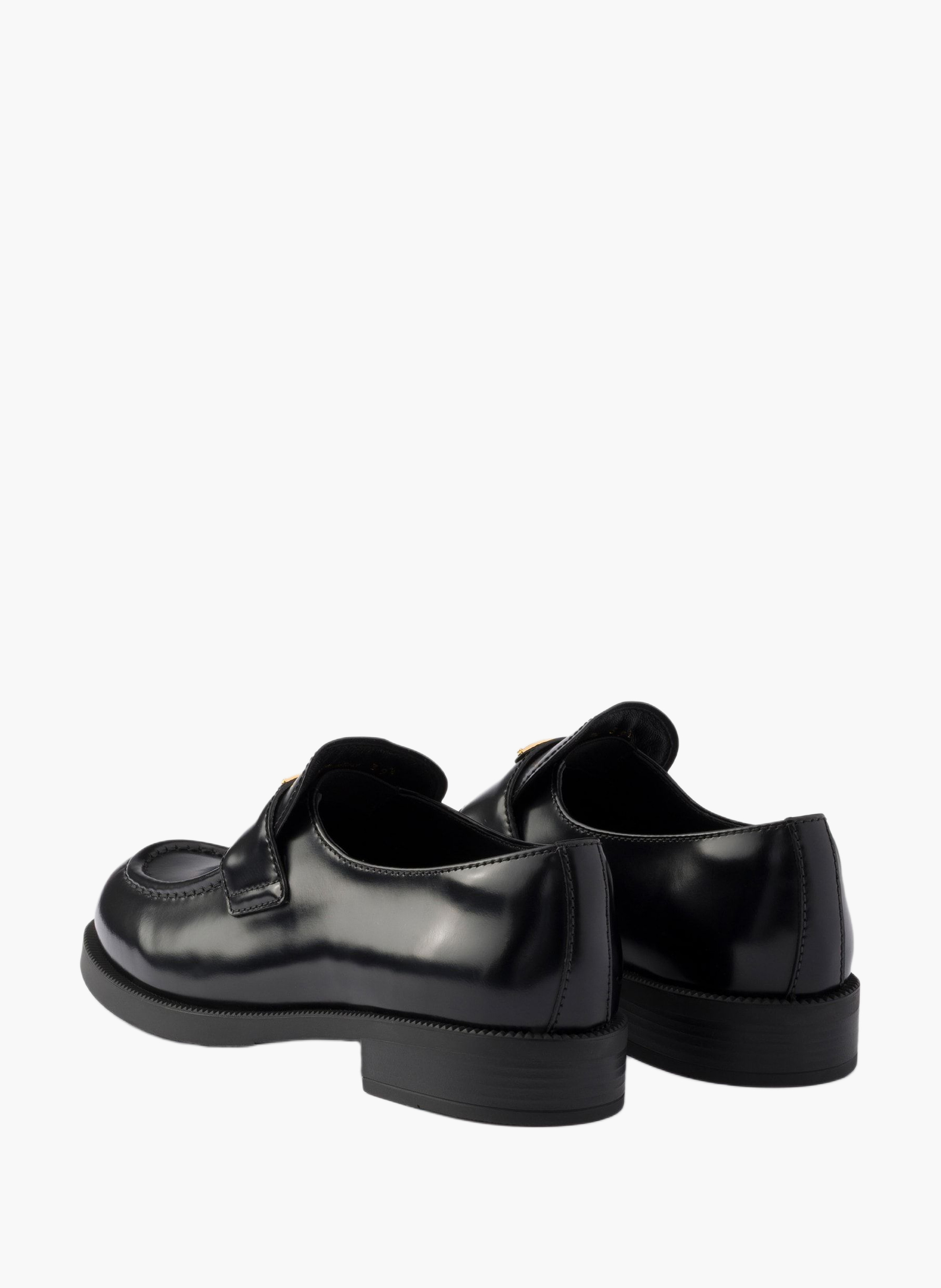Mocassins en cuir brossé PRADA Noir