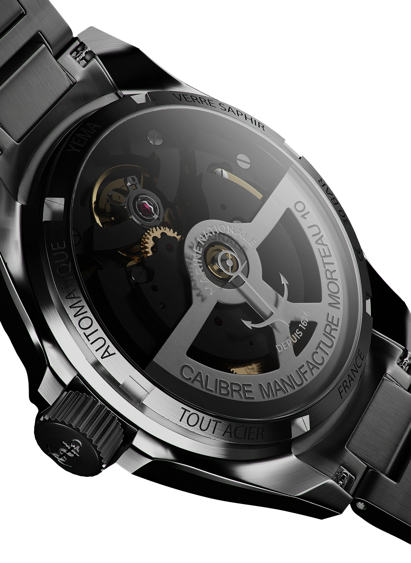 Montre automatique Navygraf Marine Nationale CMM.10 en acier inoxydable YEMA Bleu
