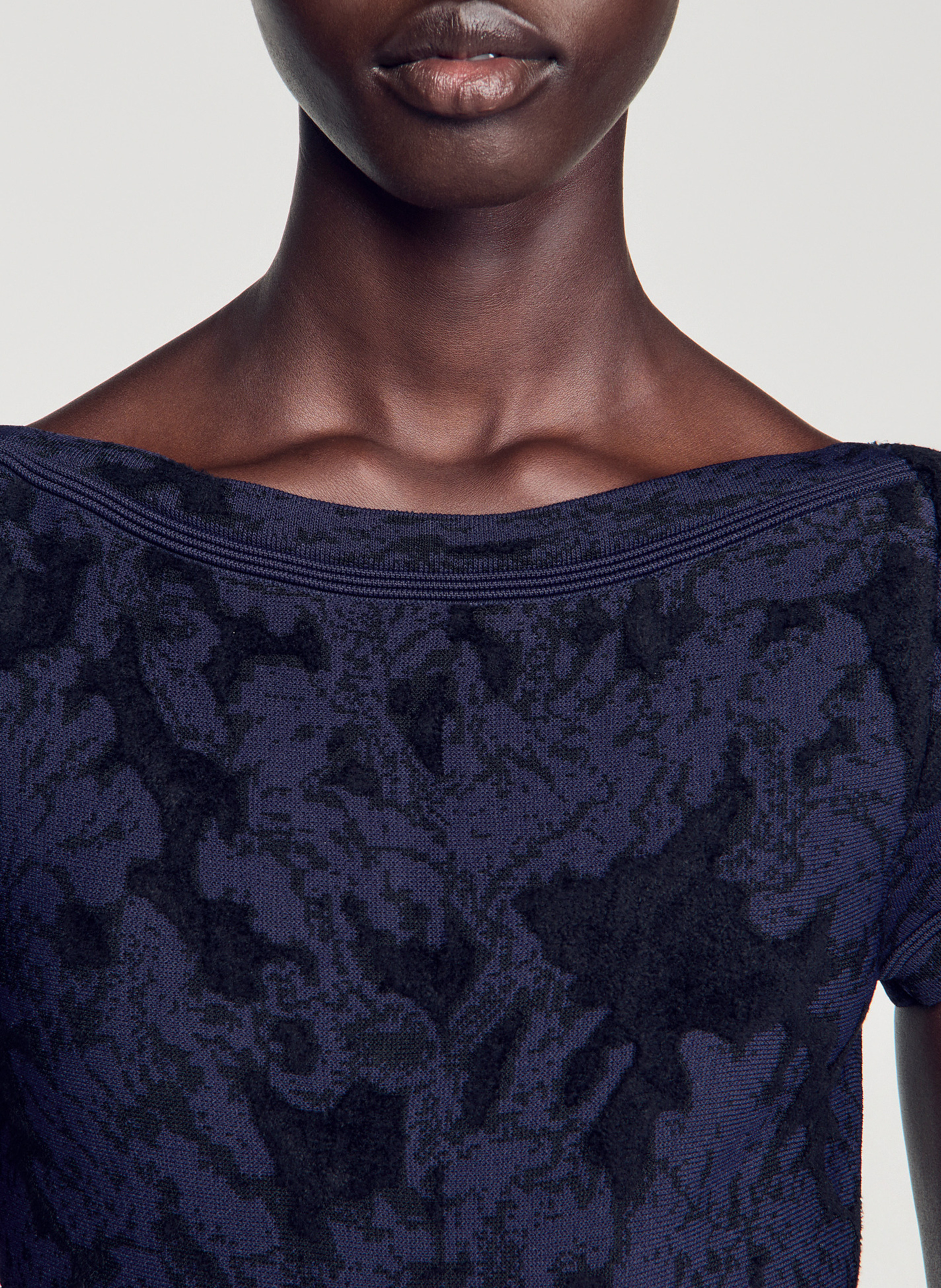 Robe courte évasée imprimée SANDRO Bleu