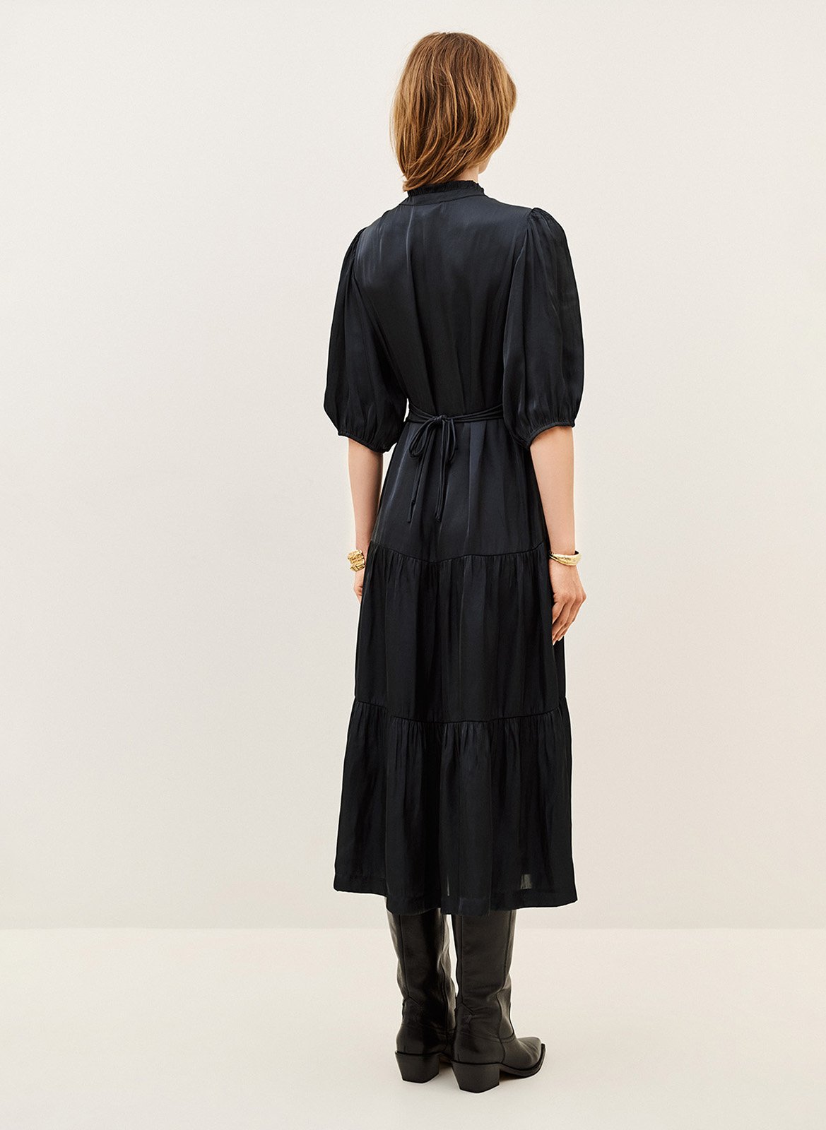 Robe plissée col v cleli BA&SH Bleu