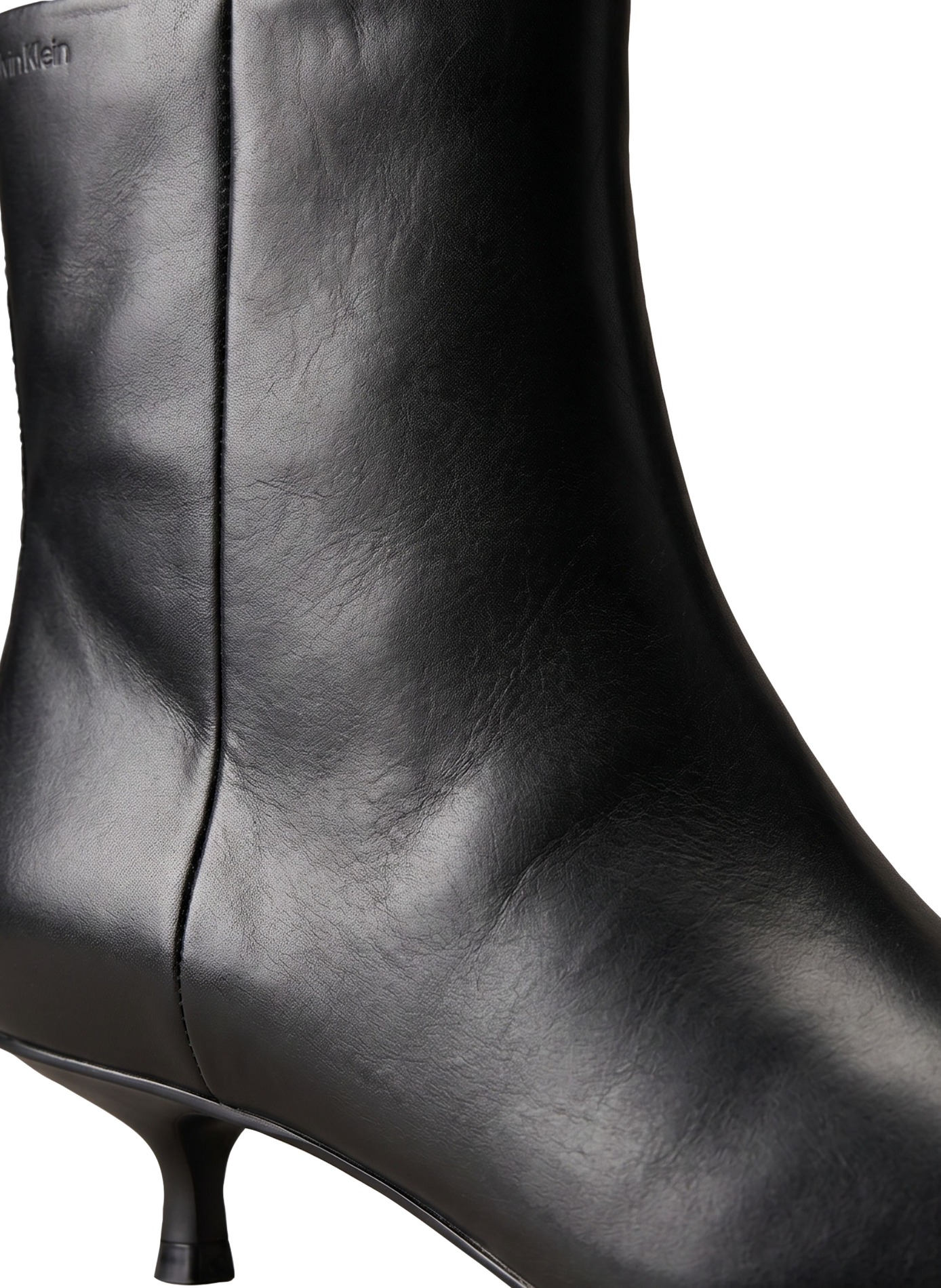 Plain leather zip-up ankle boots CALVIN KLEIN Black
