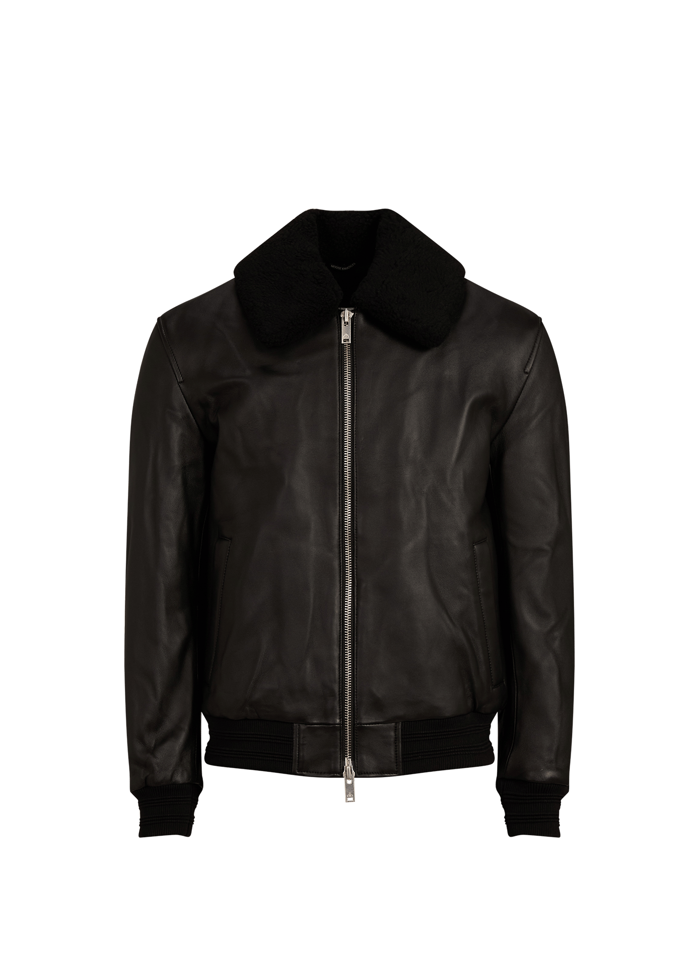 Lederjacke mit Sherpa-Kragen MOOSE KNUCKLES Schwarz