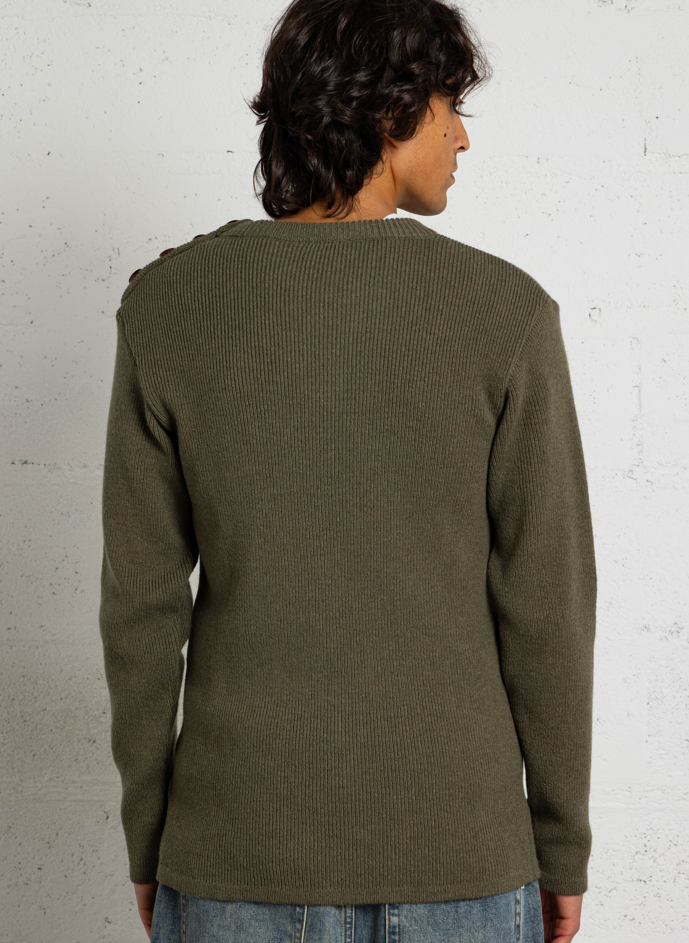 Ronde hals trui van lamswol ARMOR-LUX Groen
