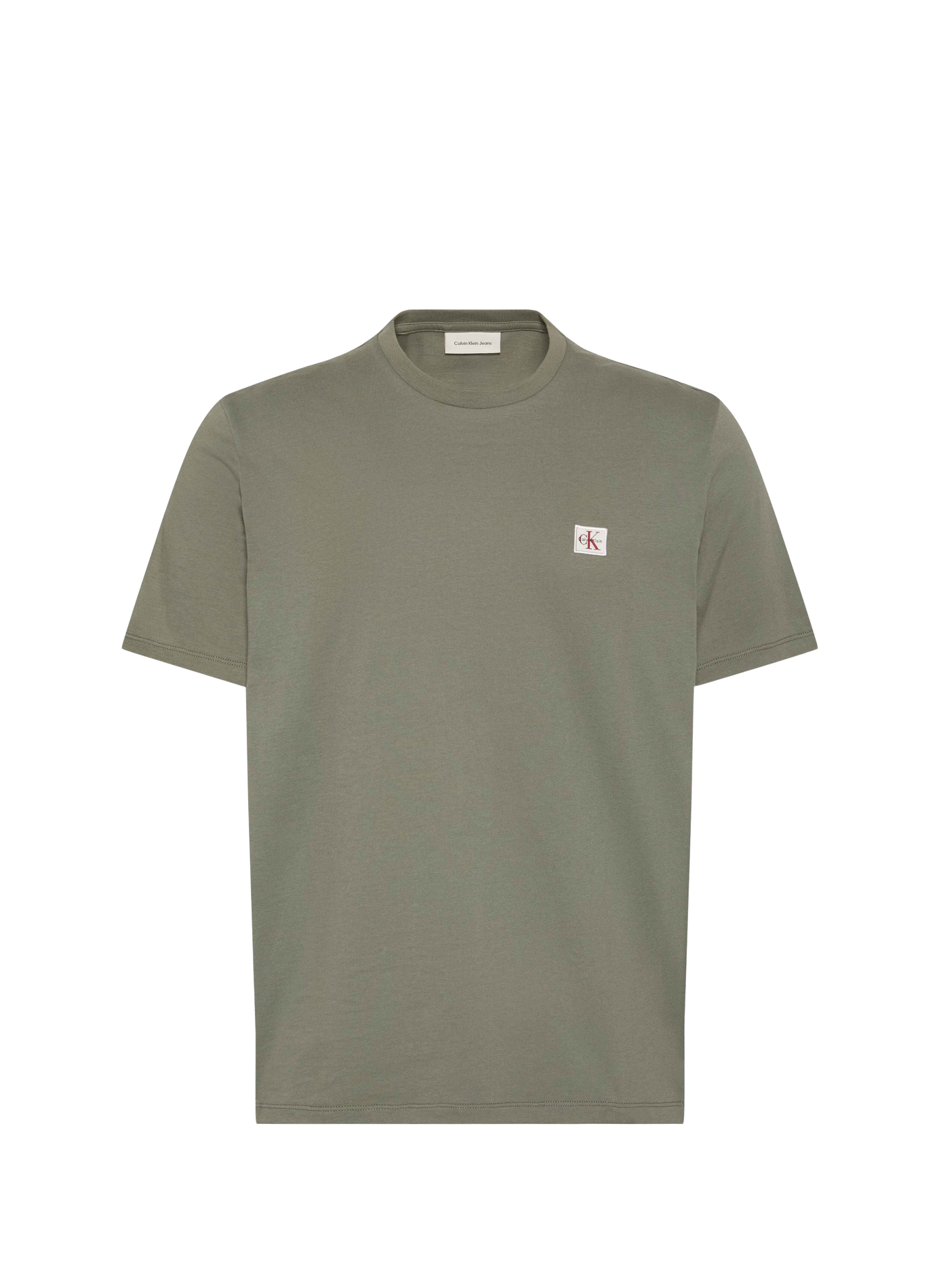 Katoenen T-shirt SS BADGE 30S JERSEY CLASSIC TEE Dusty olive