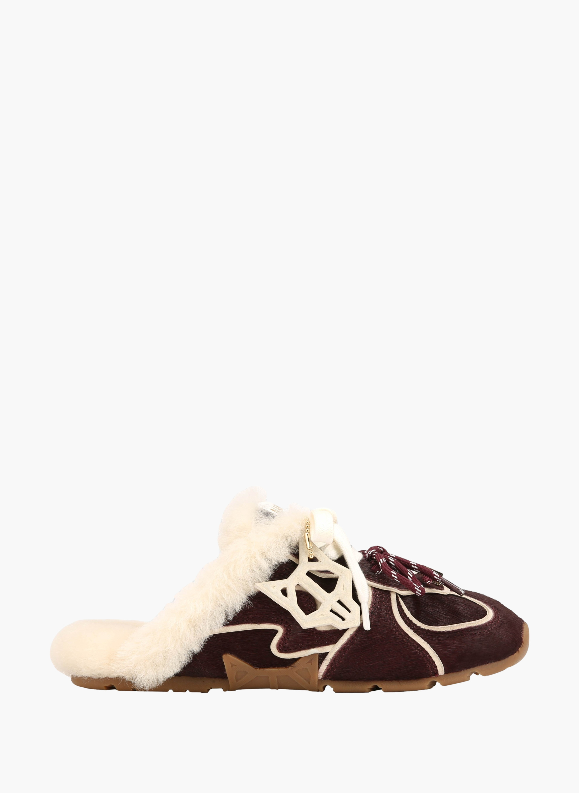 Mules met opvallende details van ponyhaarleer NAKED WOLFE Rood