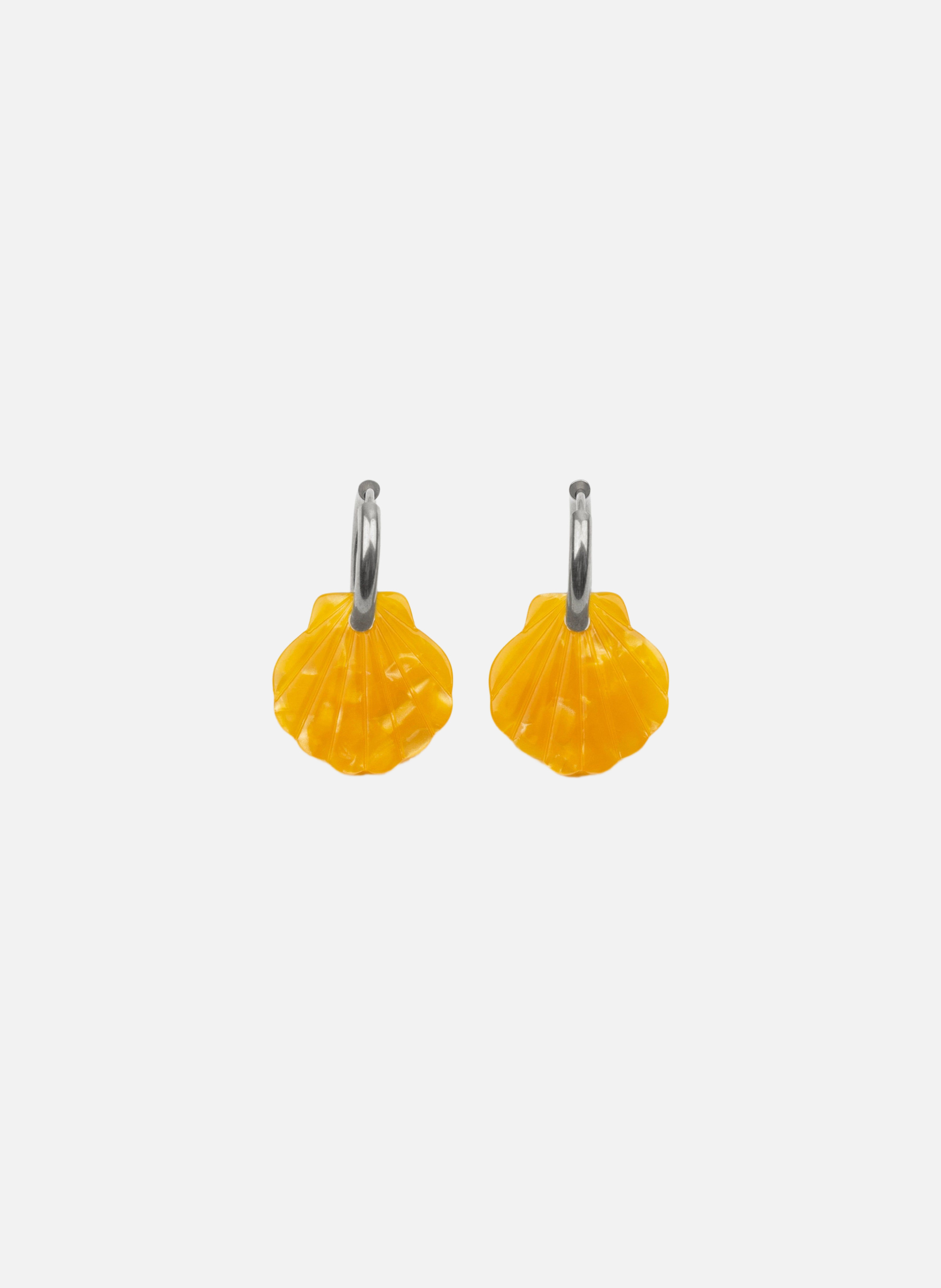 Boucles d'oreilles baby mermaid avec anneaux en acier inoxydable argenté  Abricot