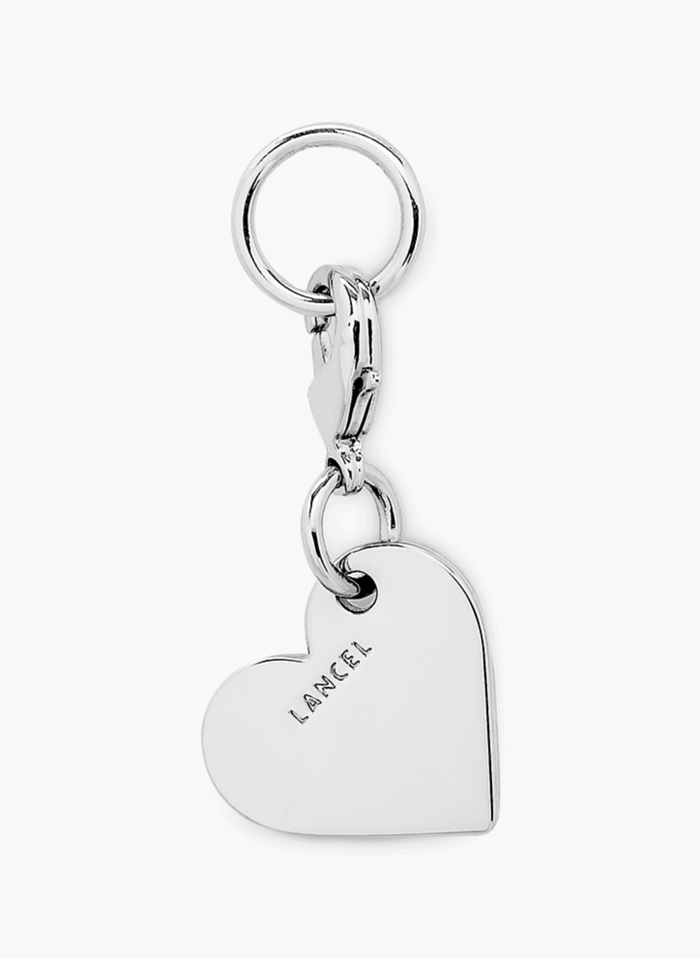 Pendentif cœur argenté de lancel, finition métal, accessoire de personnalisation. LANCEL Argent