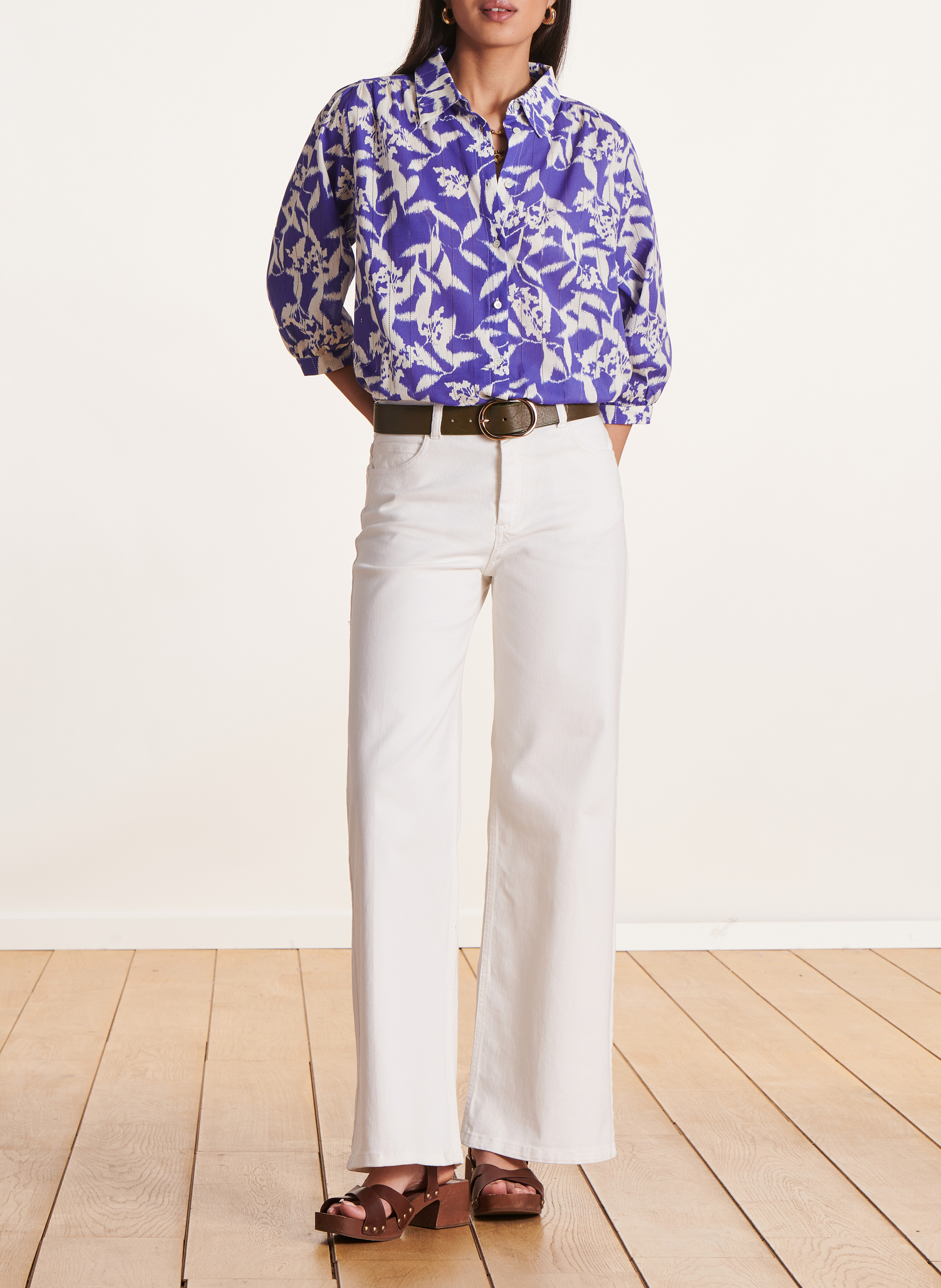 Rechte hoge taille jeans LA FEE MARABOUTEE Wit