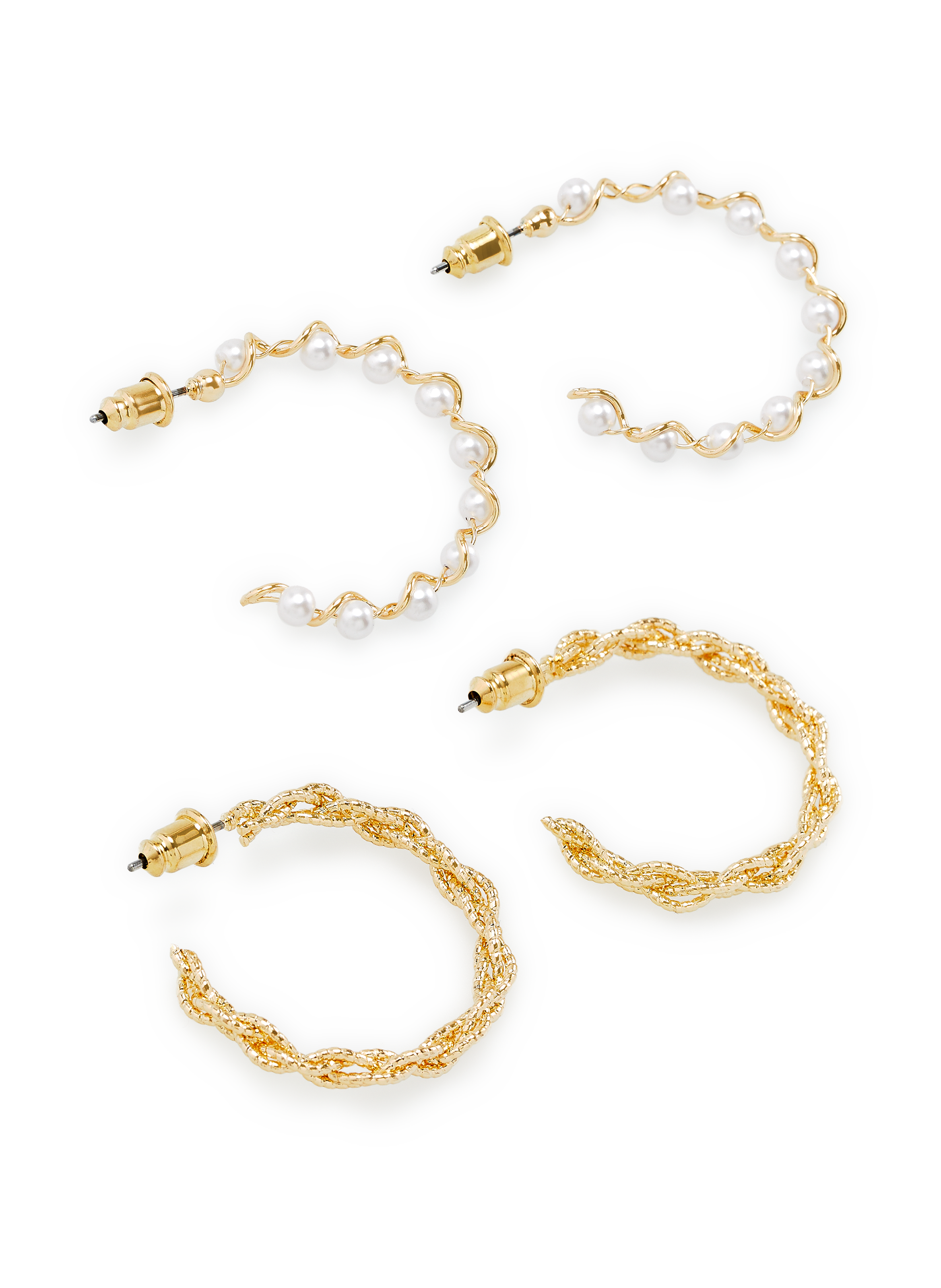 Lot de 4 créoles AU PRINTEMPS PARIS Doré