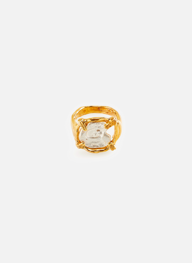 The Gilded Frame gold-plated silver ring ALIGHIERI