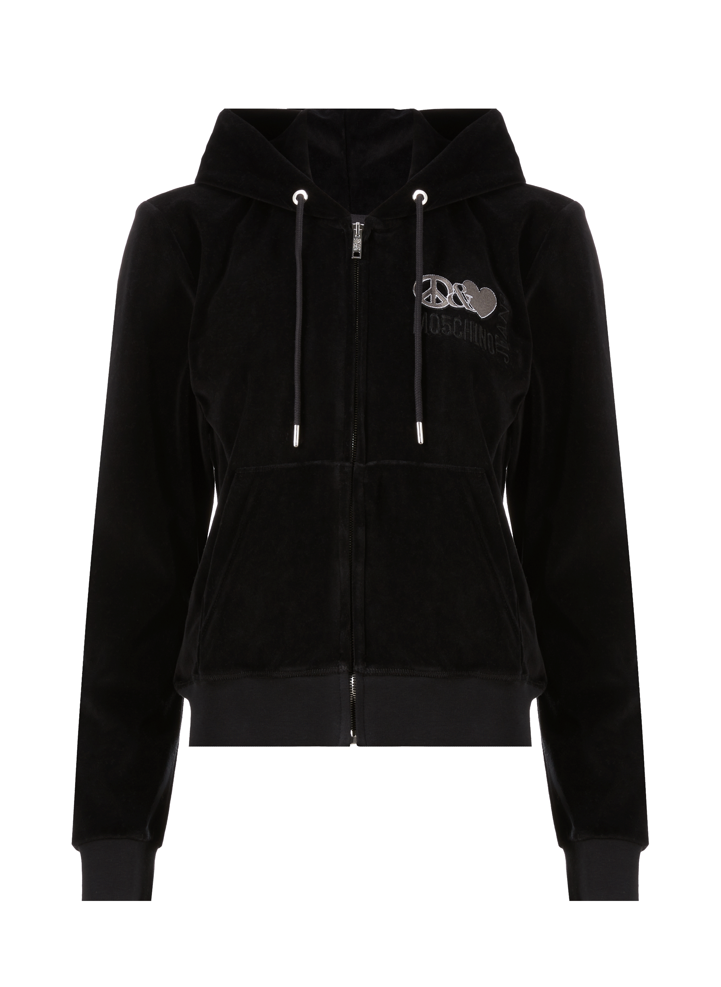 Hoodie zippé en velours