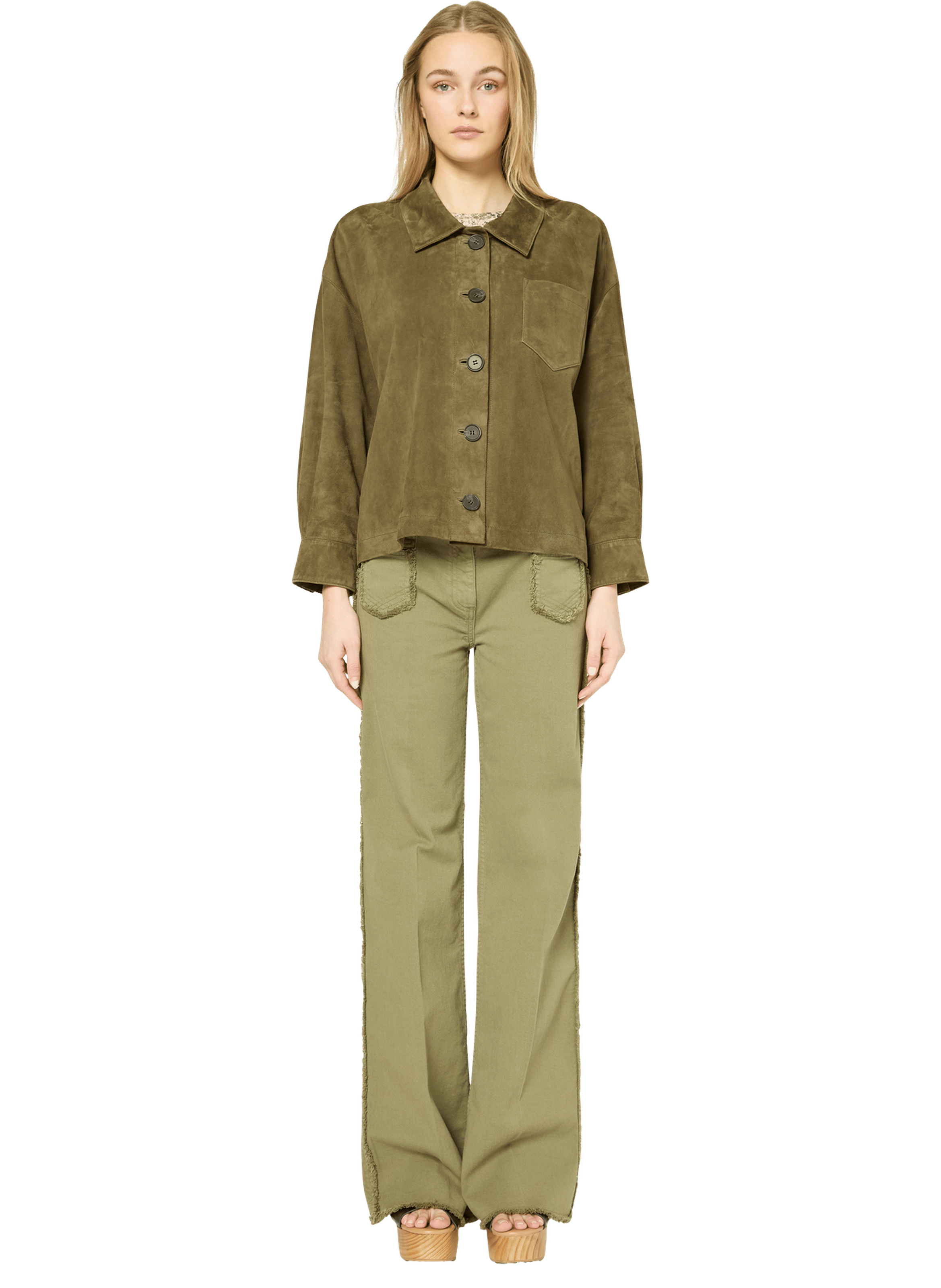 Surchemise en cuir velours - rose GERARD DAREL Vert