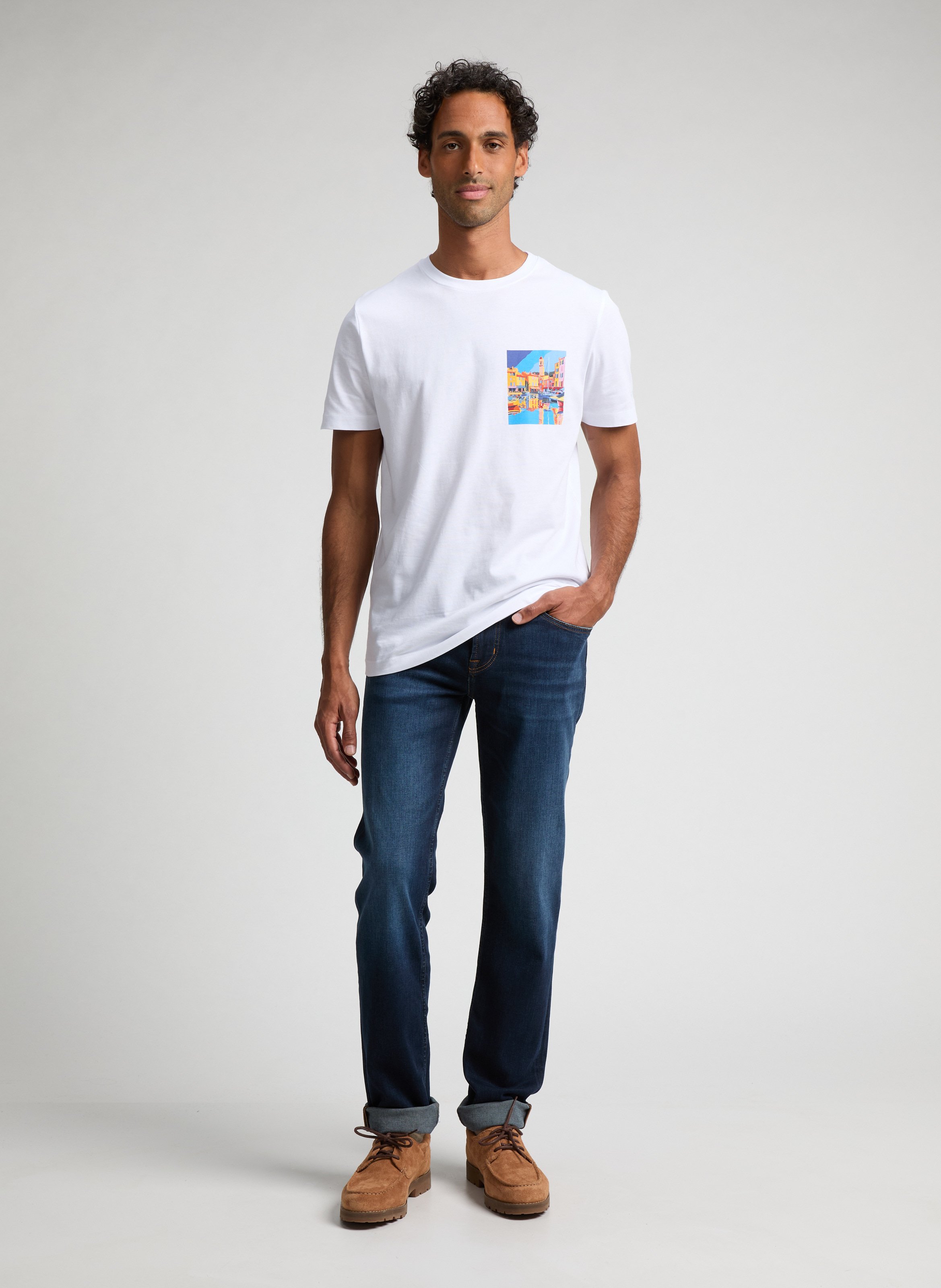 T-shirt imprimé en coton  FACONNABLE Blanc