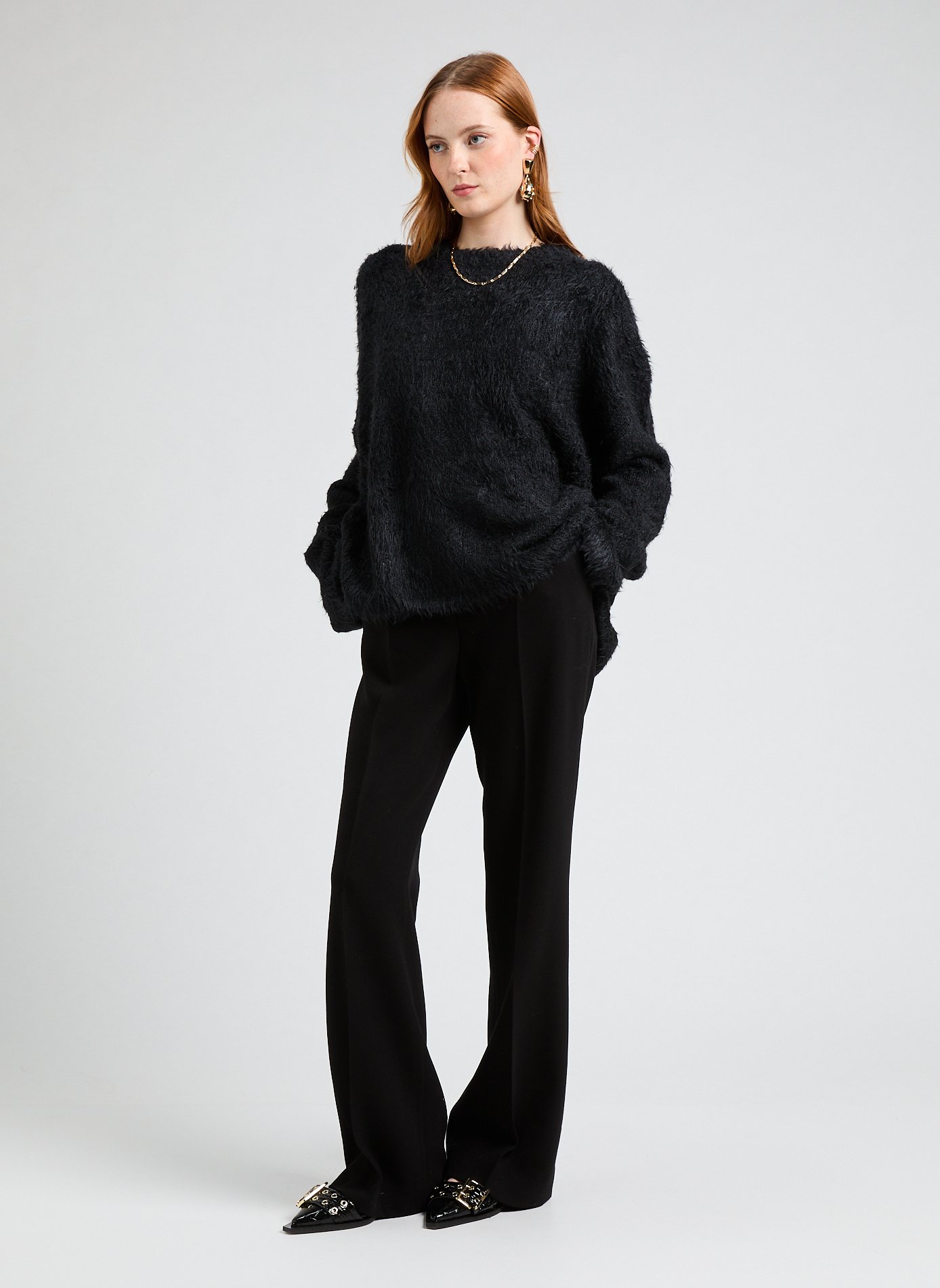 Fluffy silk sweater TOTEME Black