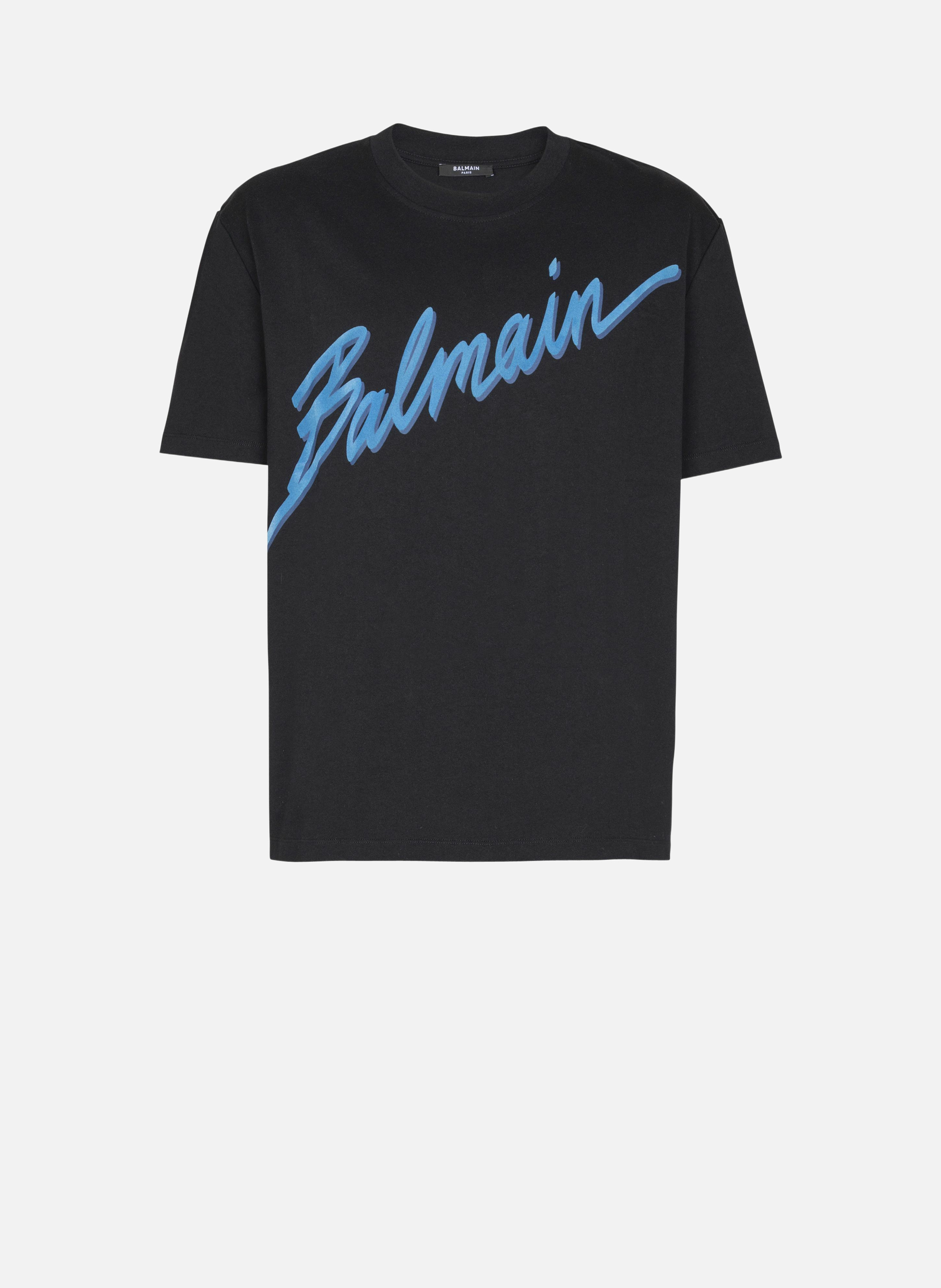T-shirt floqué balmain lettre BALMAIN Bleu