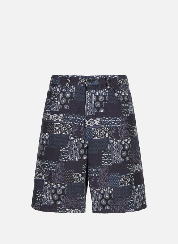 Short Ryder Contrast Jacquard Bleu by LES DEUX LES DEUX Short Ryder Contrast Jacquard Bleu