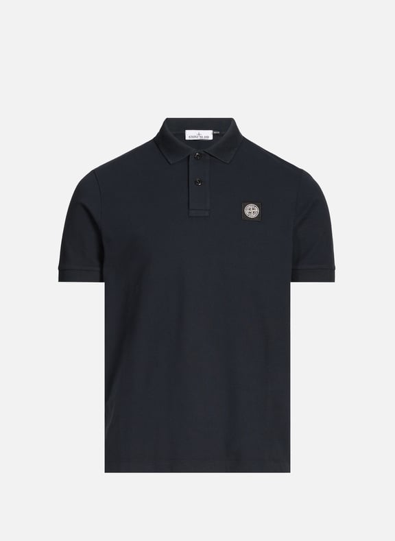 Polo droit en coton mélangé Bleu by STONE ISLAND STONE ISLAND Polo droit en coton mélangé Bleu