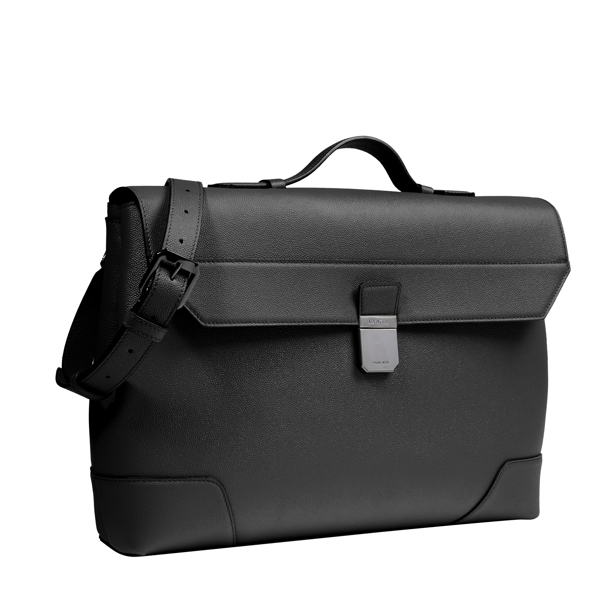 Porte-documents charlie de lancel en cuir LANCEL Noir